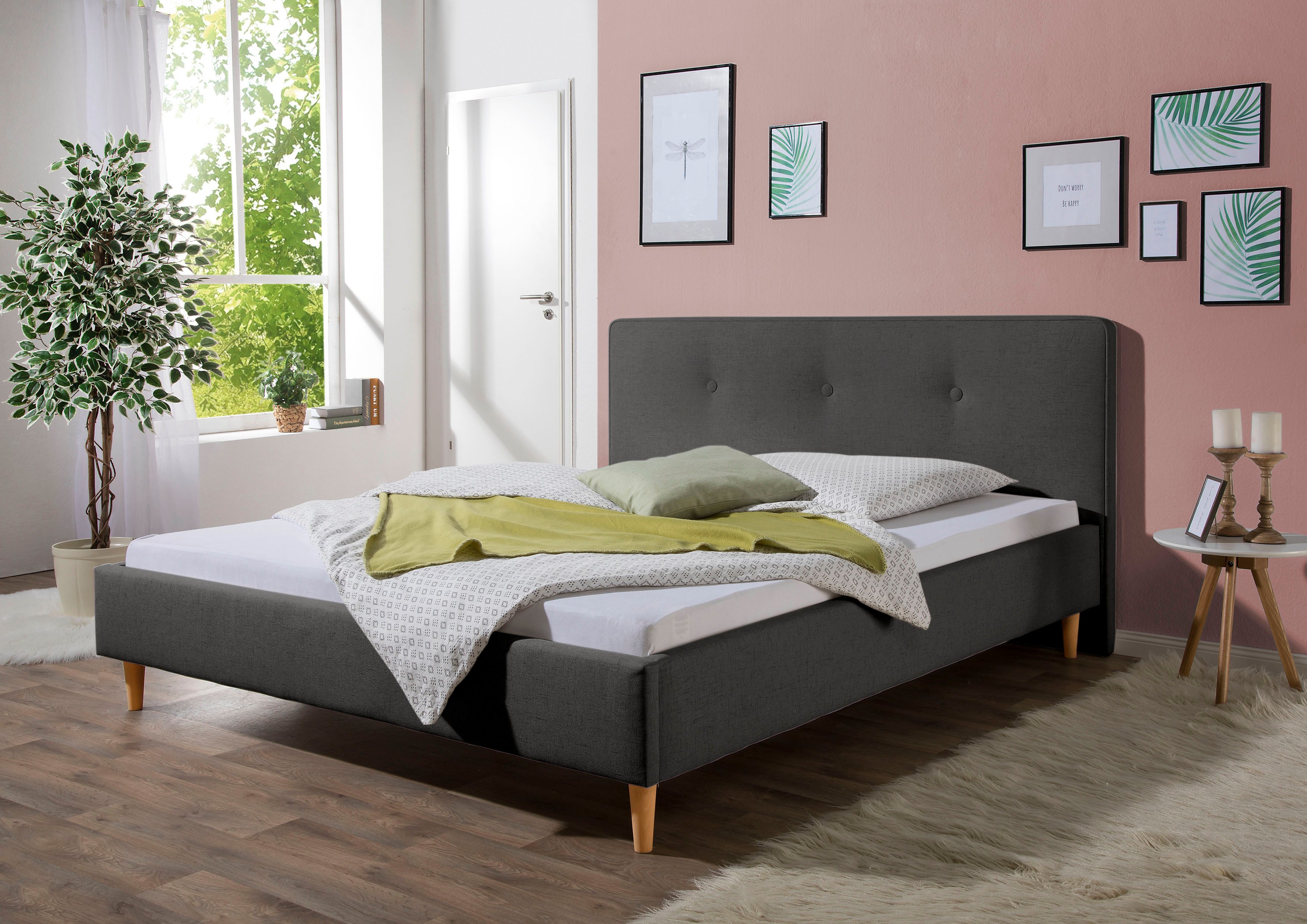 Maintal Gestoffeerd bed Lonepine Zijkanten van het bed zelf te monteren, zonder bedkist bedden grijs