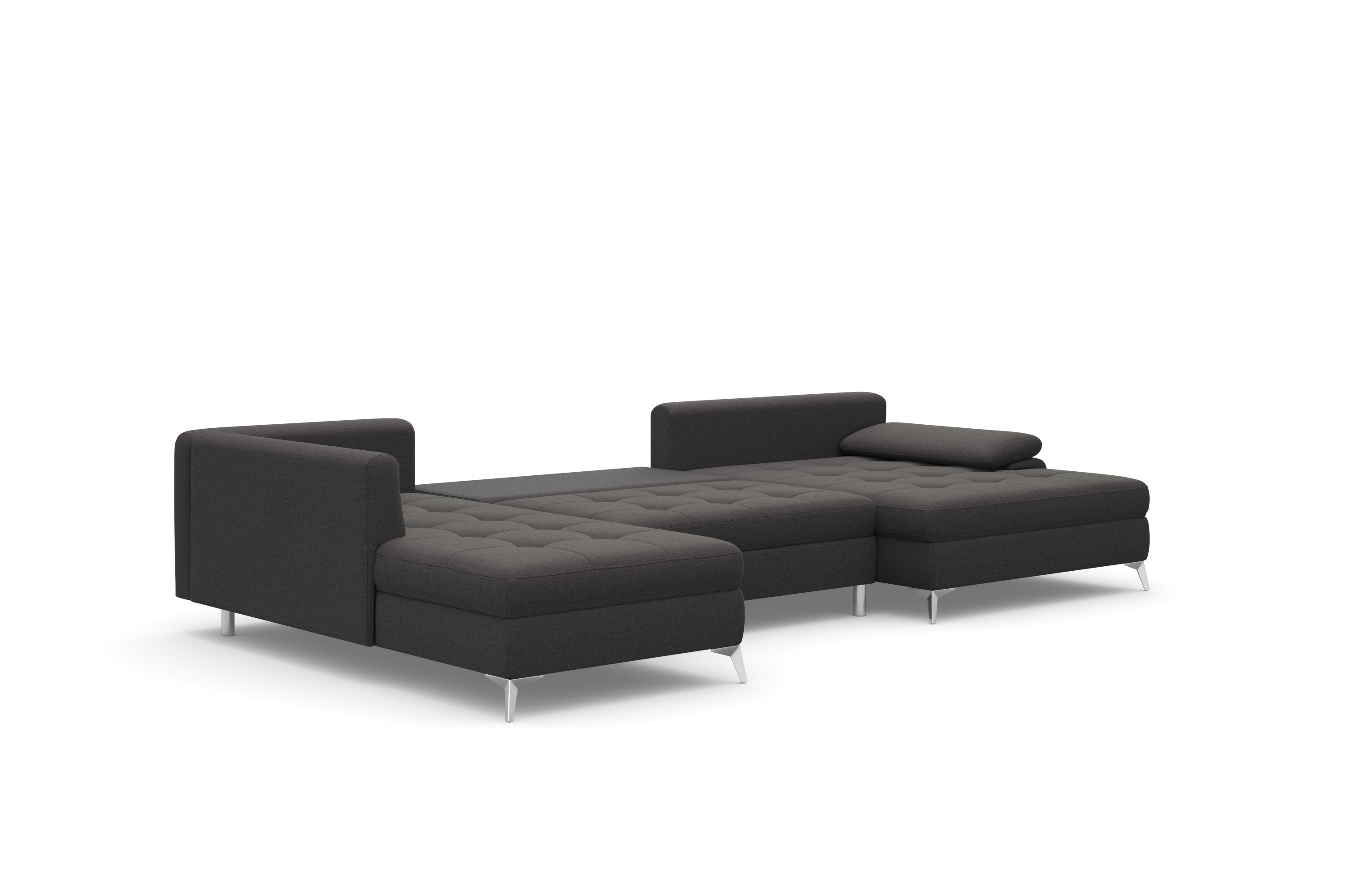 sit&more Zithoek Latigo U-vorm met mega-récamier, naar keuze met slaapfunctie en bedkist