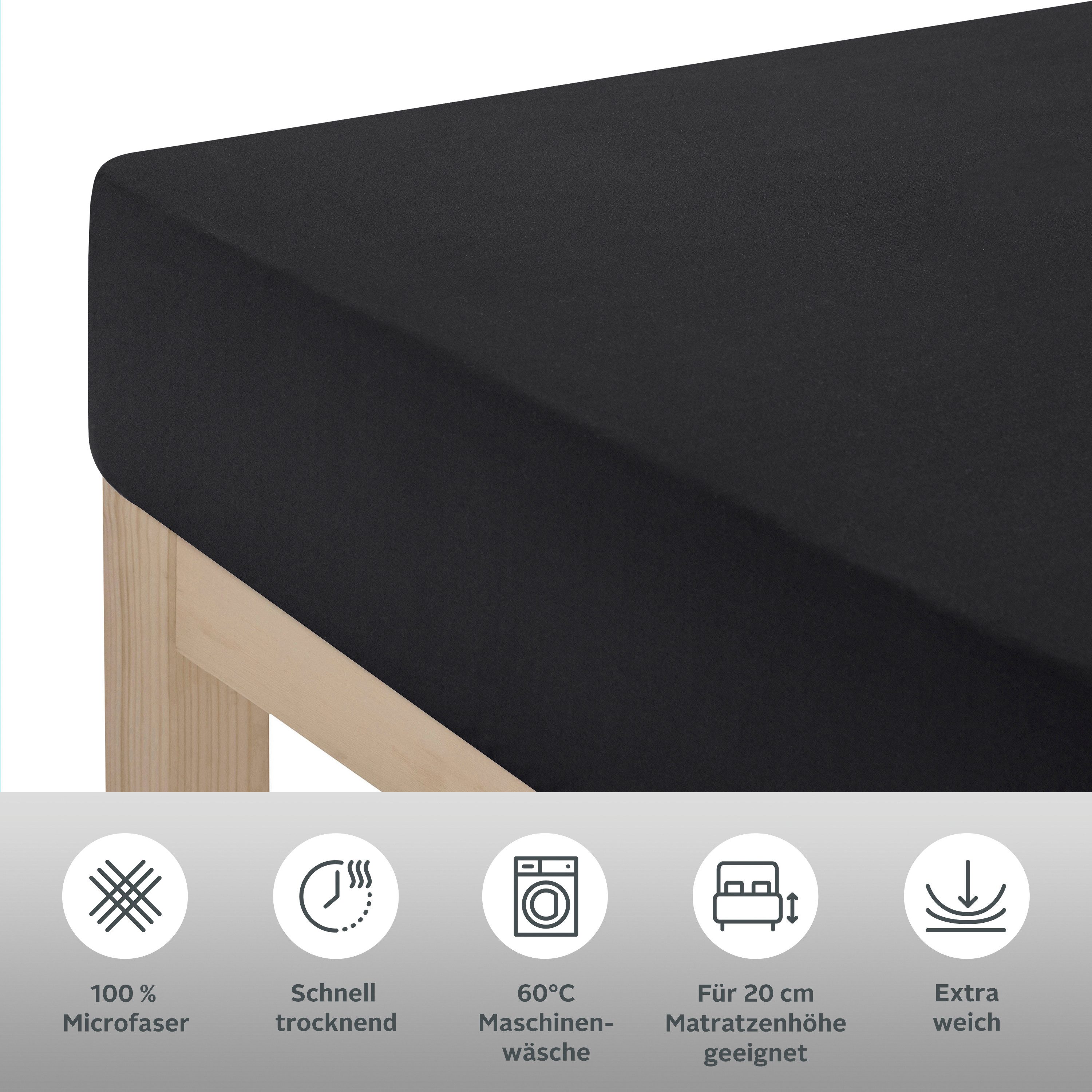 my home Laken Desner Microfiber, voor matrassen tot 20 cm hoogte, 100% polyester, beddengoed