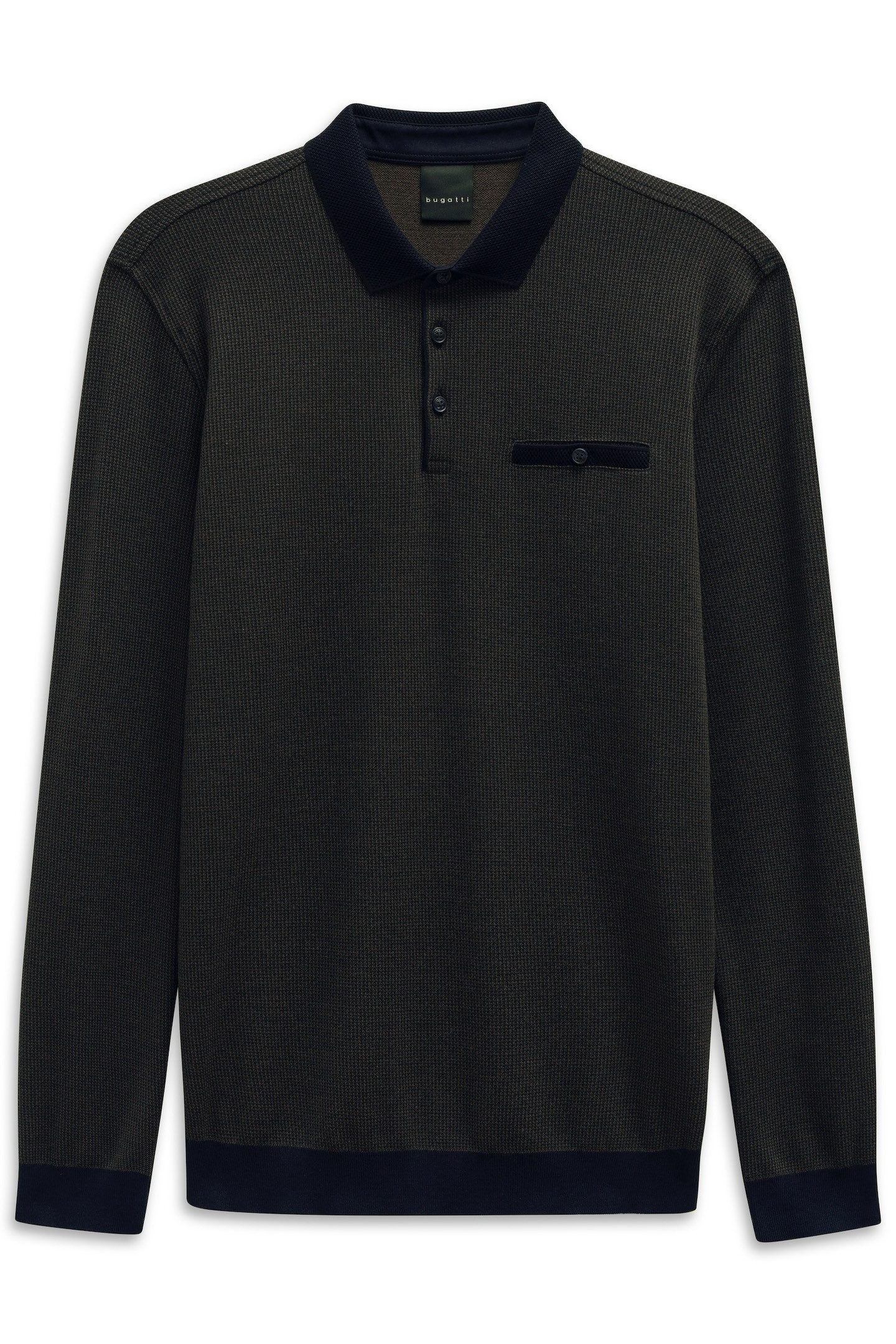 Bugatti Poloshirt met lange mouwen MODERN FIT met borstzak