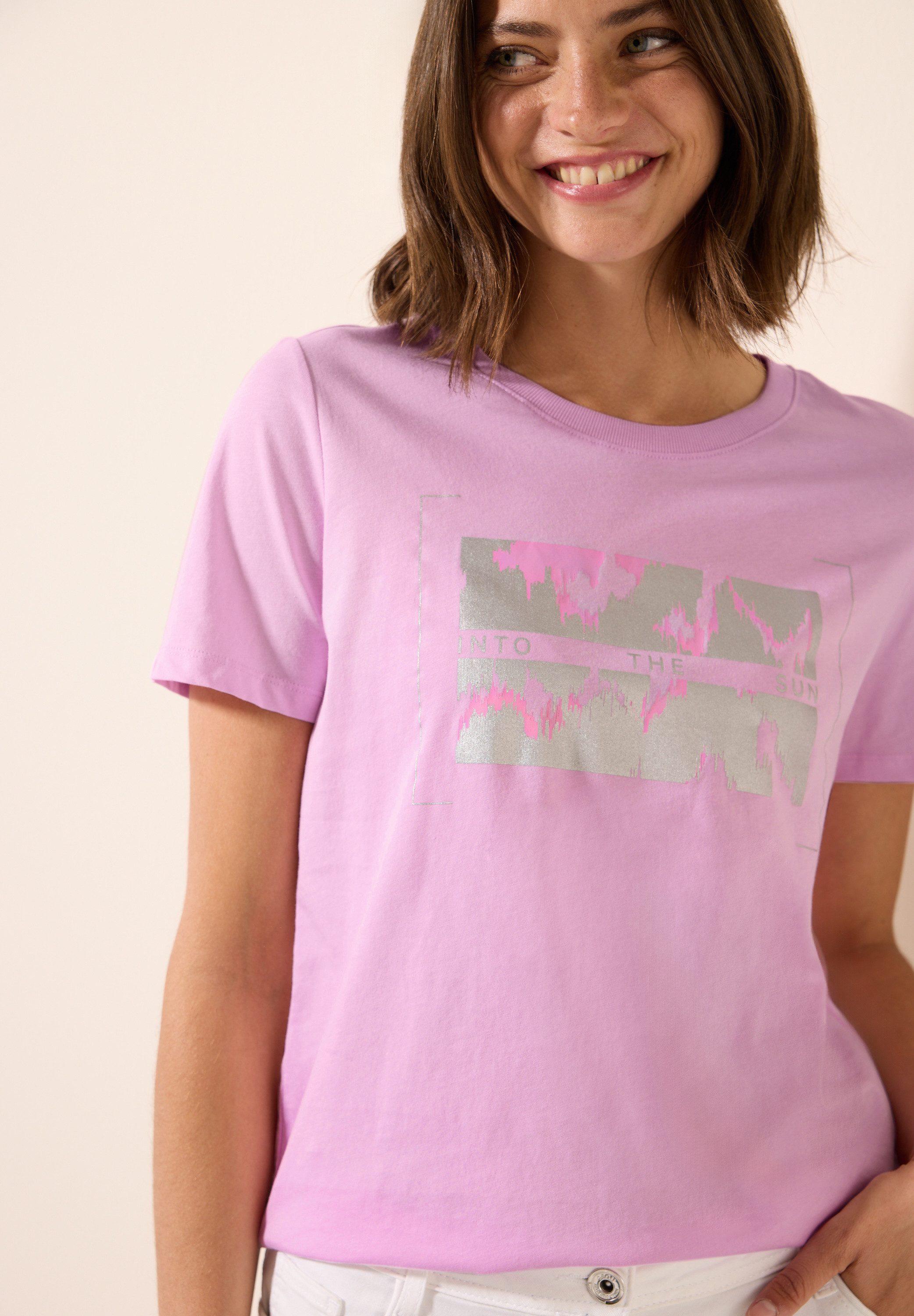 Cecil T-shirt met folieprint