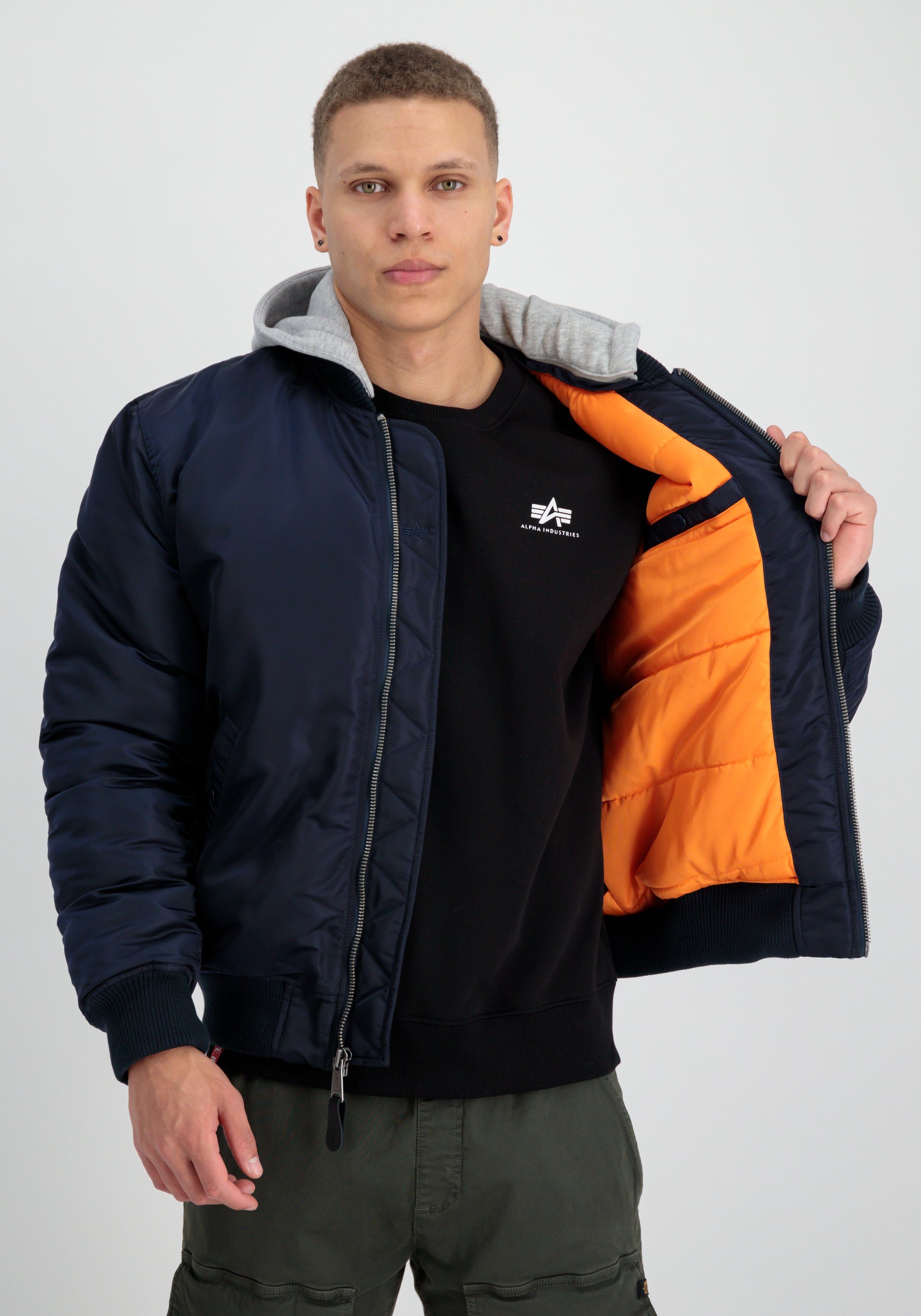 Alpha Industries Bomberjack MA-1 Zip Hood Back EMB