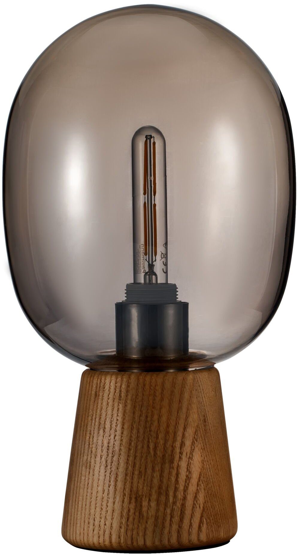 Pauleen Tafellamp Mystical Gleam E27, max. 20W E27, rookglas/hout, 230V