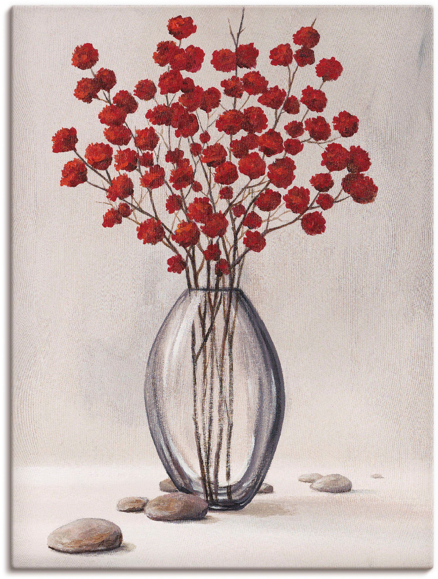 Artland Artprint Dekorative rote Herbstblumen in vele afmetingen & productsoorten - artprint van aluminium / artprint voor buiten, artprint op linnen, poster, muursticker / wandfol