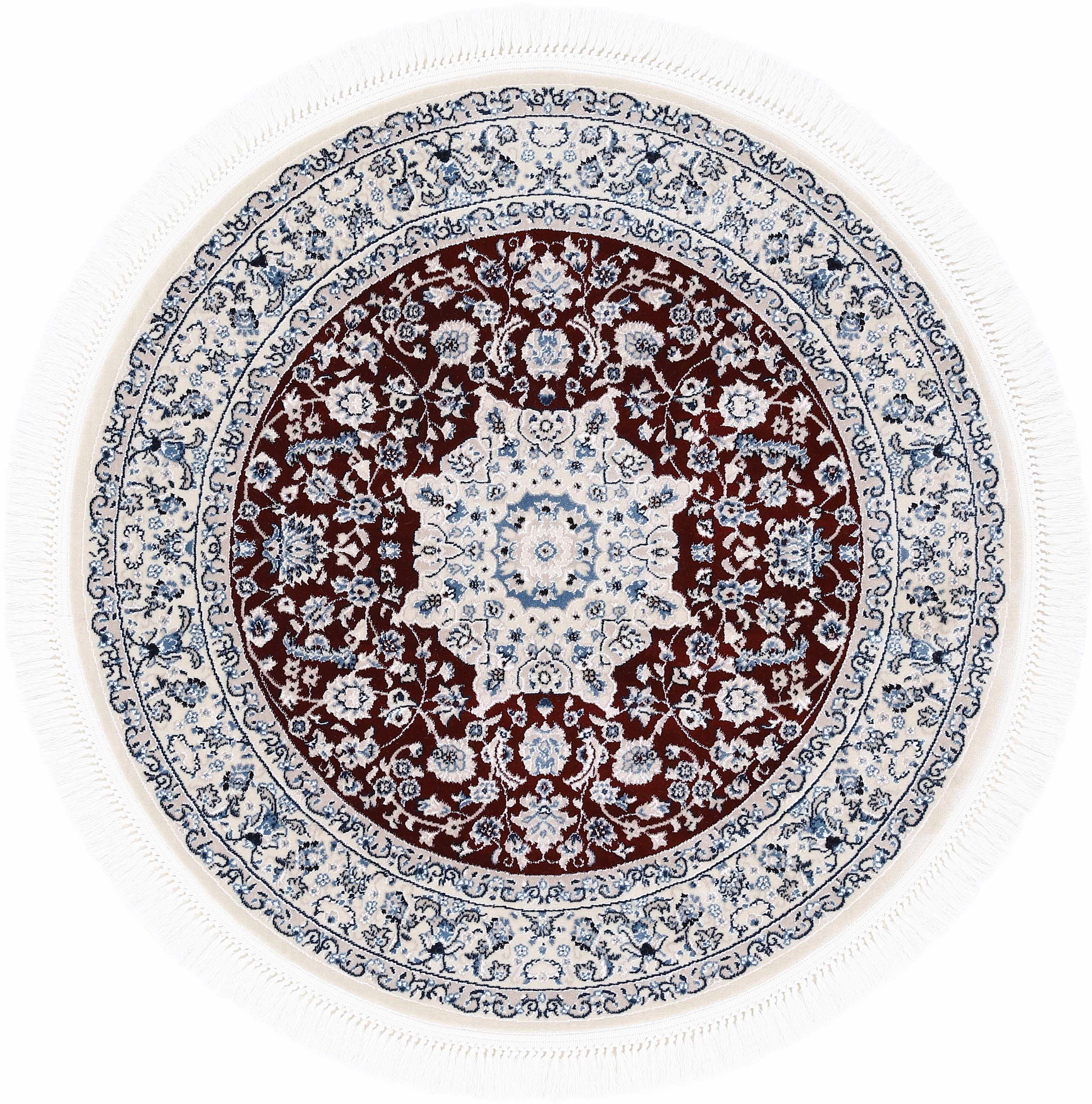 carpetfine Vloerkleed Nain Diane Laagpolig vloerkleed, oriënt look moderne vloerkleden maat Ø 160 cm x 8 mm rood