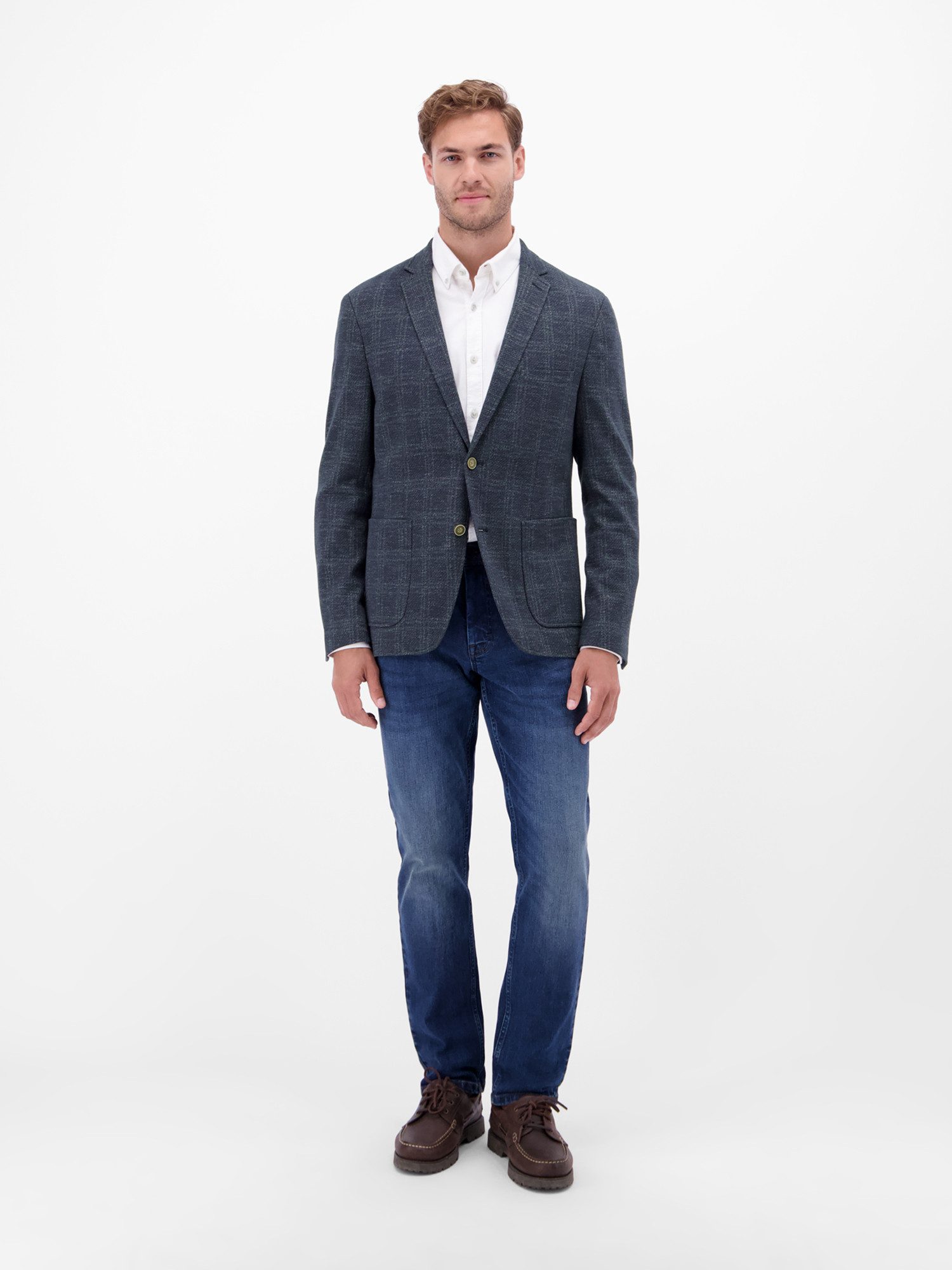 Lerros Jerseycolbert LERROS Heren jersey blazer, geruit
