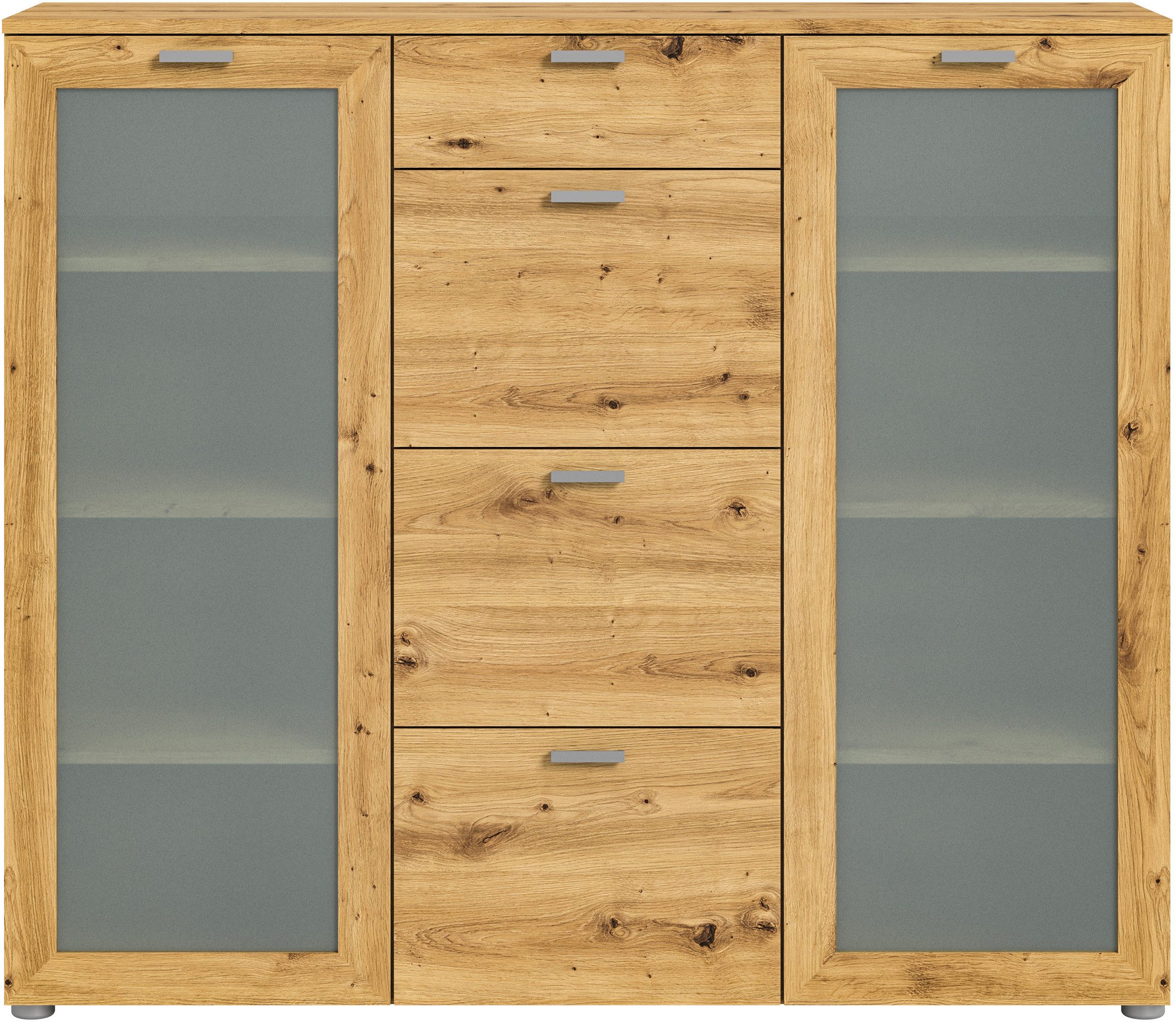 INOSIGN Highboard Onex, breedte 135 cm, met glazen deur, veelzijdig inzetbaar