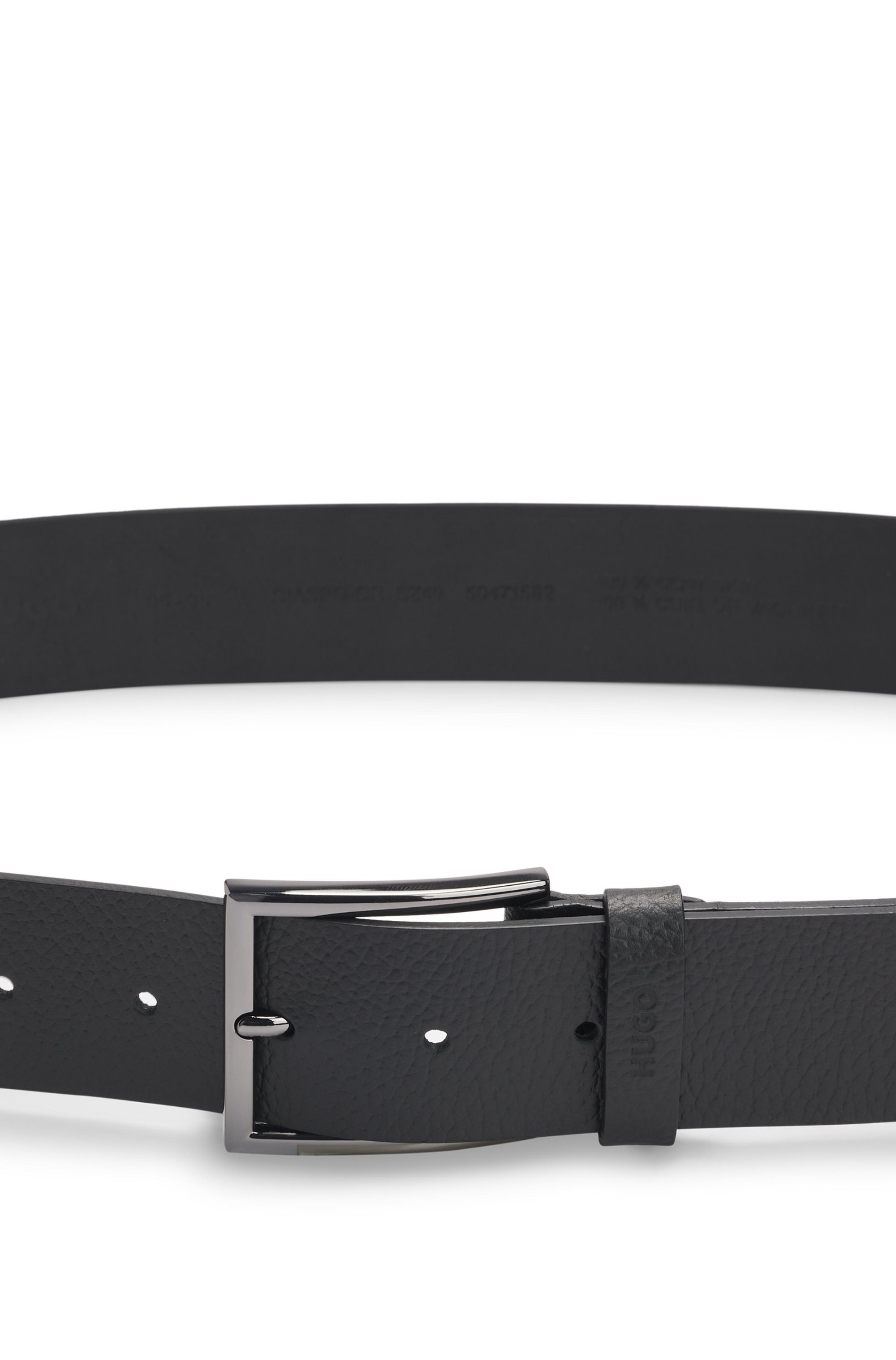 HUGO Leren riem Giaspo-Gr Sz40 10 met rode contrastnaad