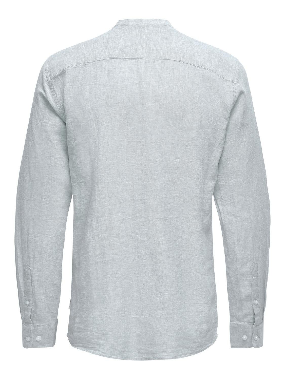 ONLY & SONS Overhemd met lange mouwen ONSCAIDEN LS SOLID LINEN MAO SHIRT NOOS
