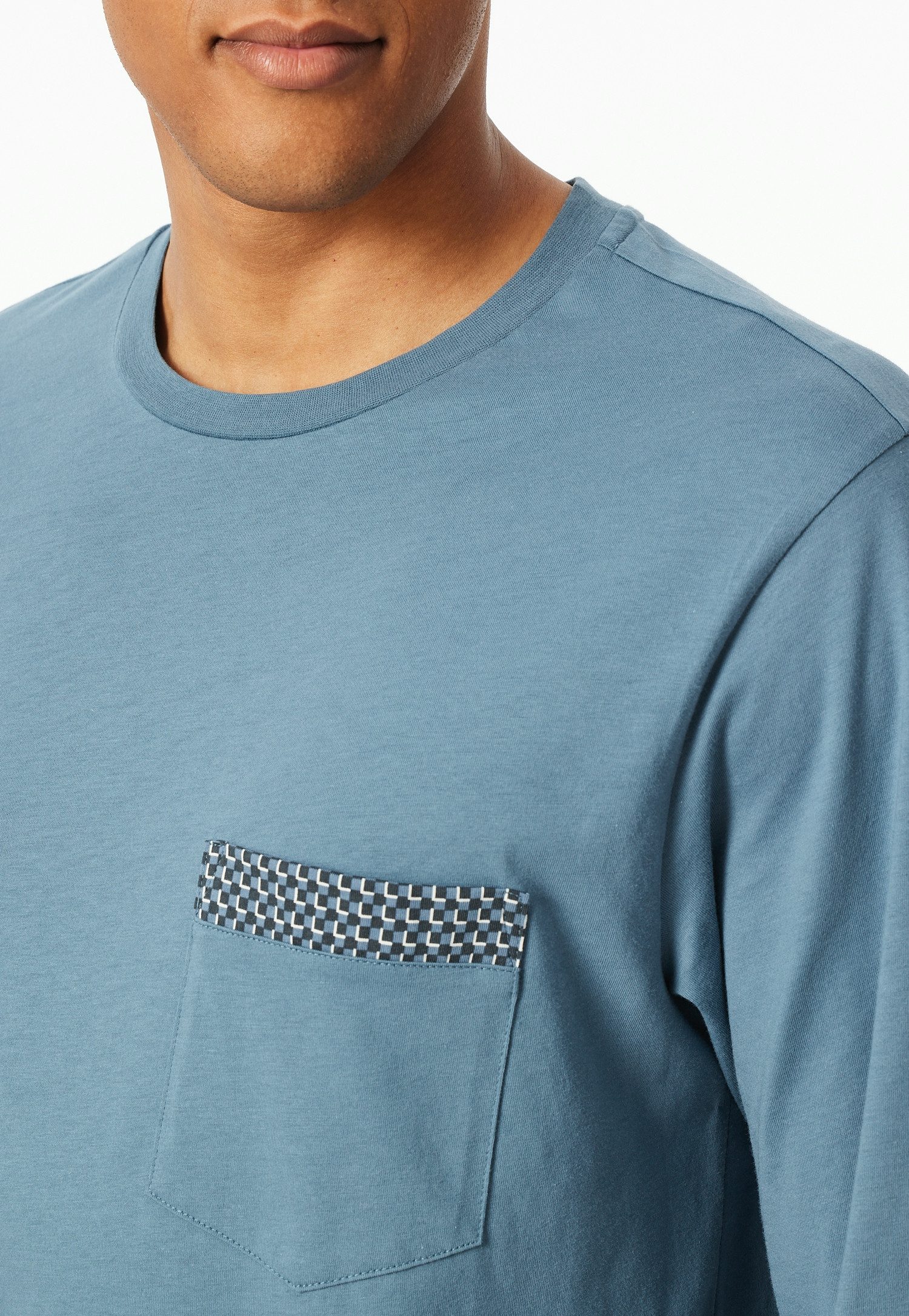 Schiesser Nachthemd Comfort Nightwear Borstzak met gemusterde zoom