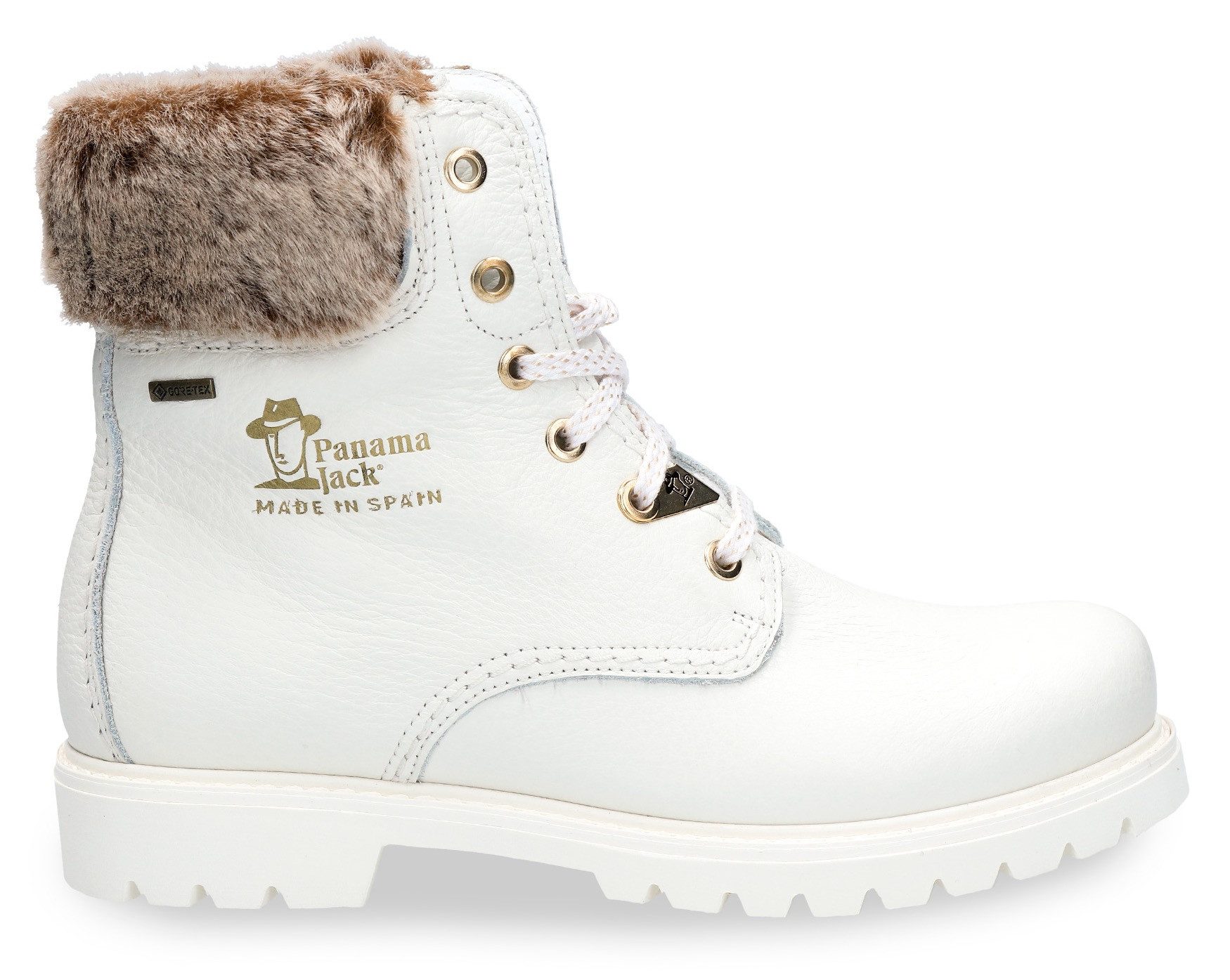 Panama Jack Veterschoenen Felicia Gtx , winter enkellaarsjes, outdoorlaarzen, blokhak, met nepbont kraag