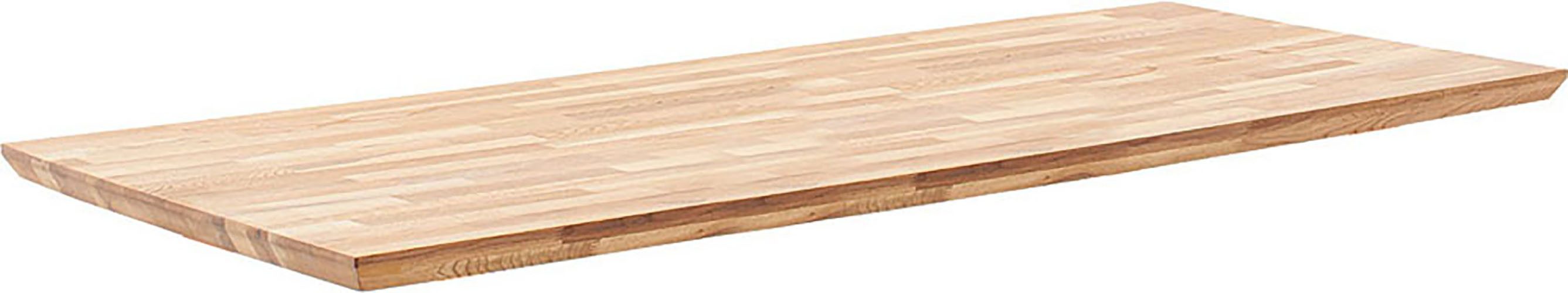 MCA living Eettafel Zeballos, TOPSELLER! Tafelblad van Zerreiche, Zwitserse rand, belastbaar tot 100 kg (1 stuk)