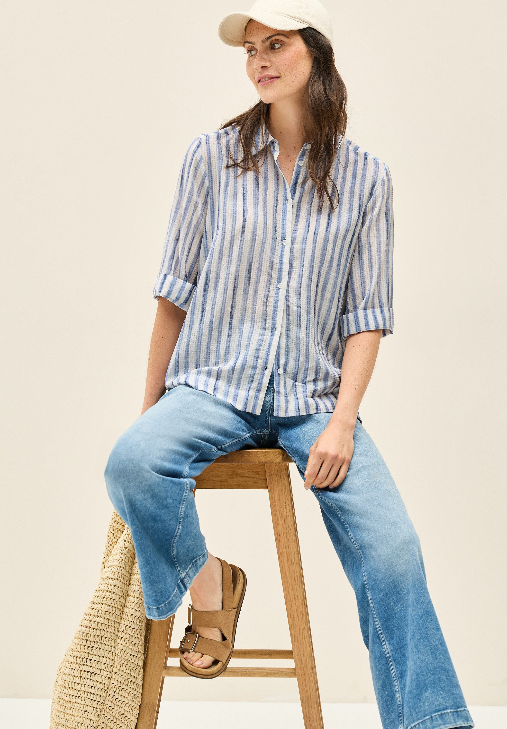 Cecil Overhemdblouse met streepdessin