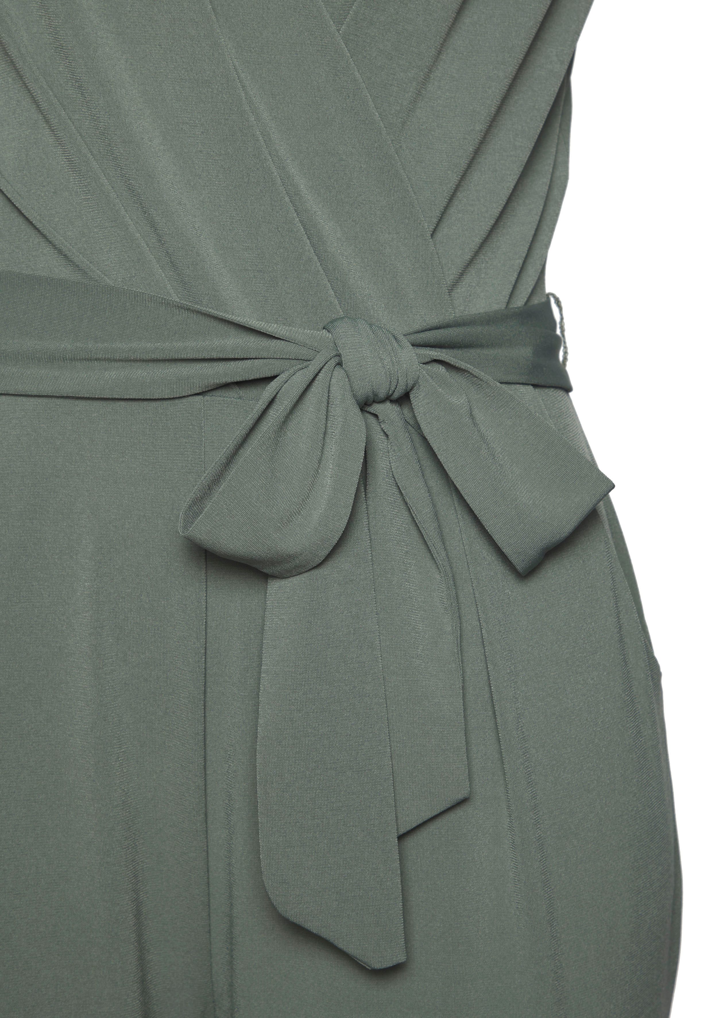 Lascana Jumpsuit van kreukvrije stof elegante jumpsuit in wikkeloptiek strijkvrij (Met een bindceintuur)