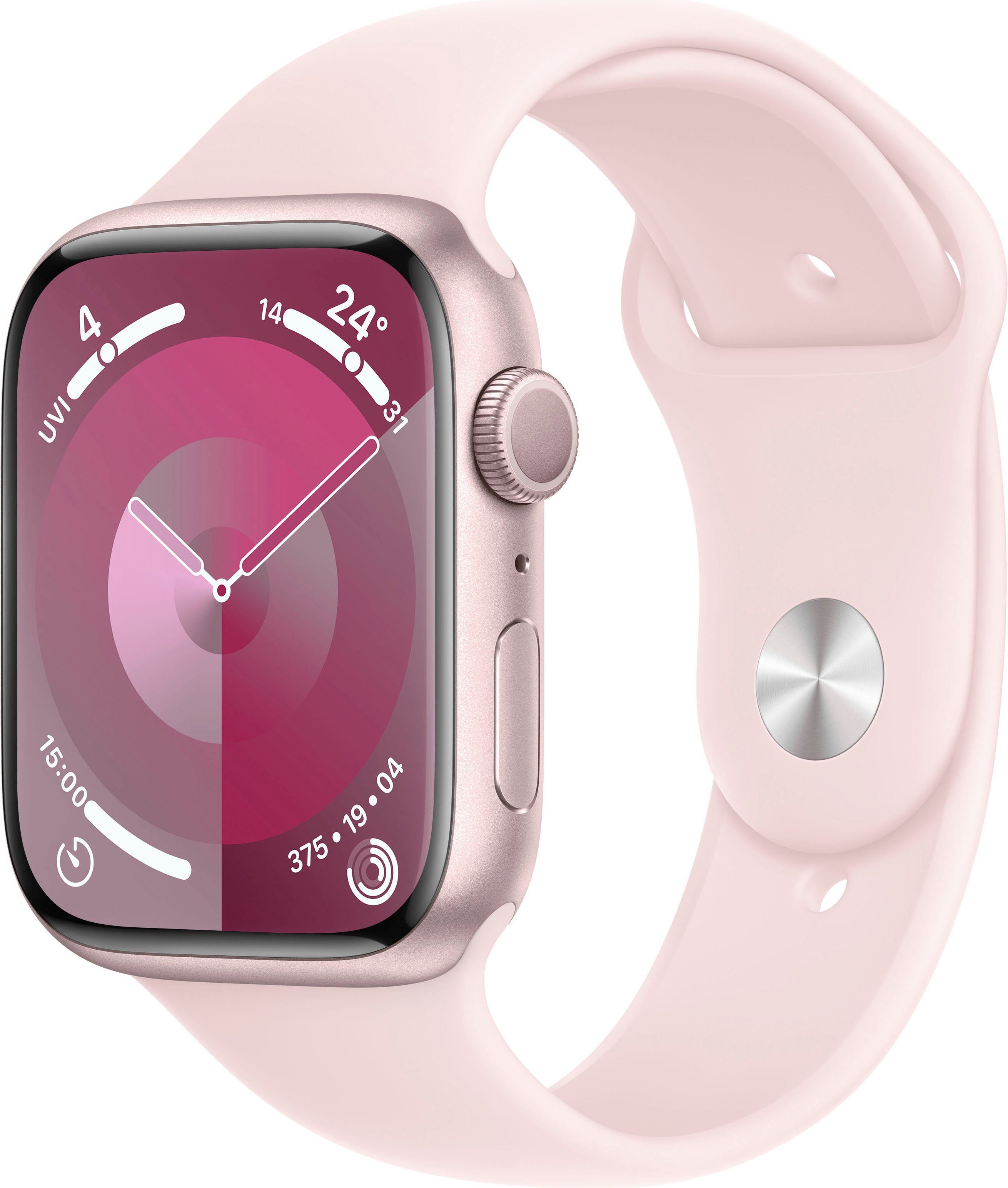 apple smartwatch watch series 9 gps aluminium 45mm s-m roze