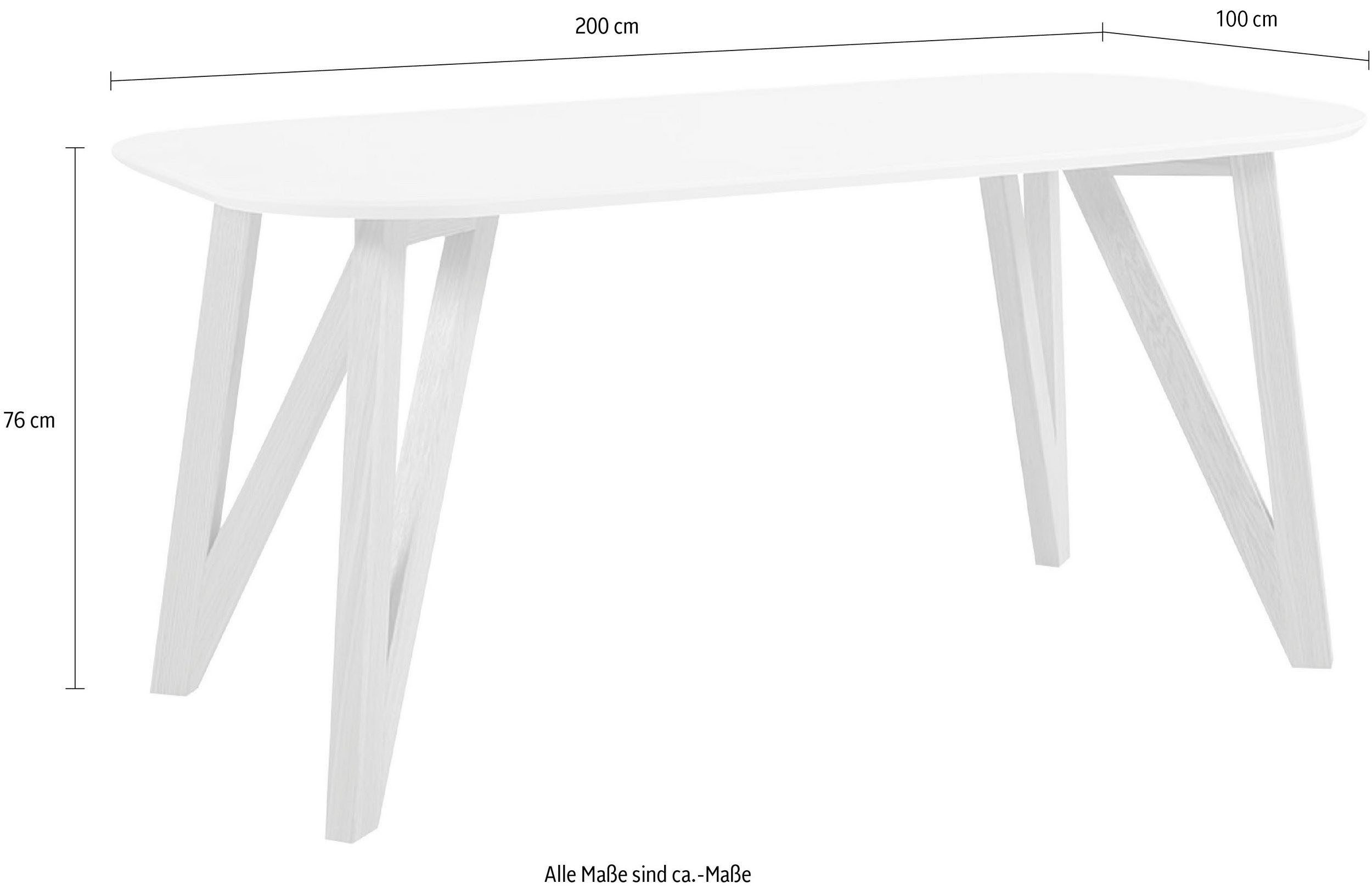 SalesFever Eettafel Haarspeldpoten van massief eiken
