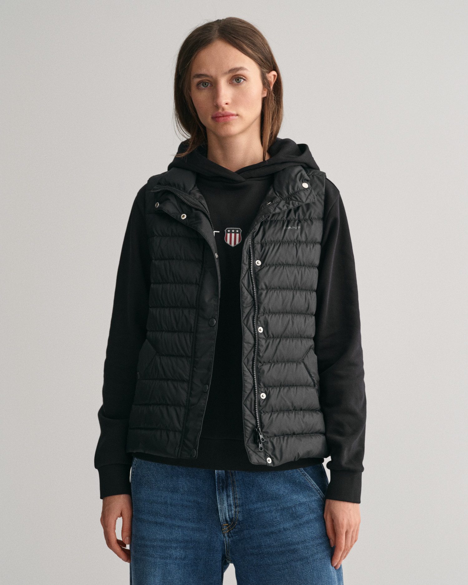 Gant Bodywarmer LIGHT DOWN VEST met logoprint op borsthoogte