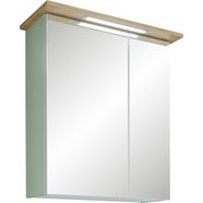 pelipal spiegelkast quickset 963 breedte 60 cm, 2-deurs, verzonken ledverlichting, schakelaar-contactdoos, deurdemper groen