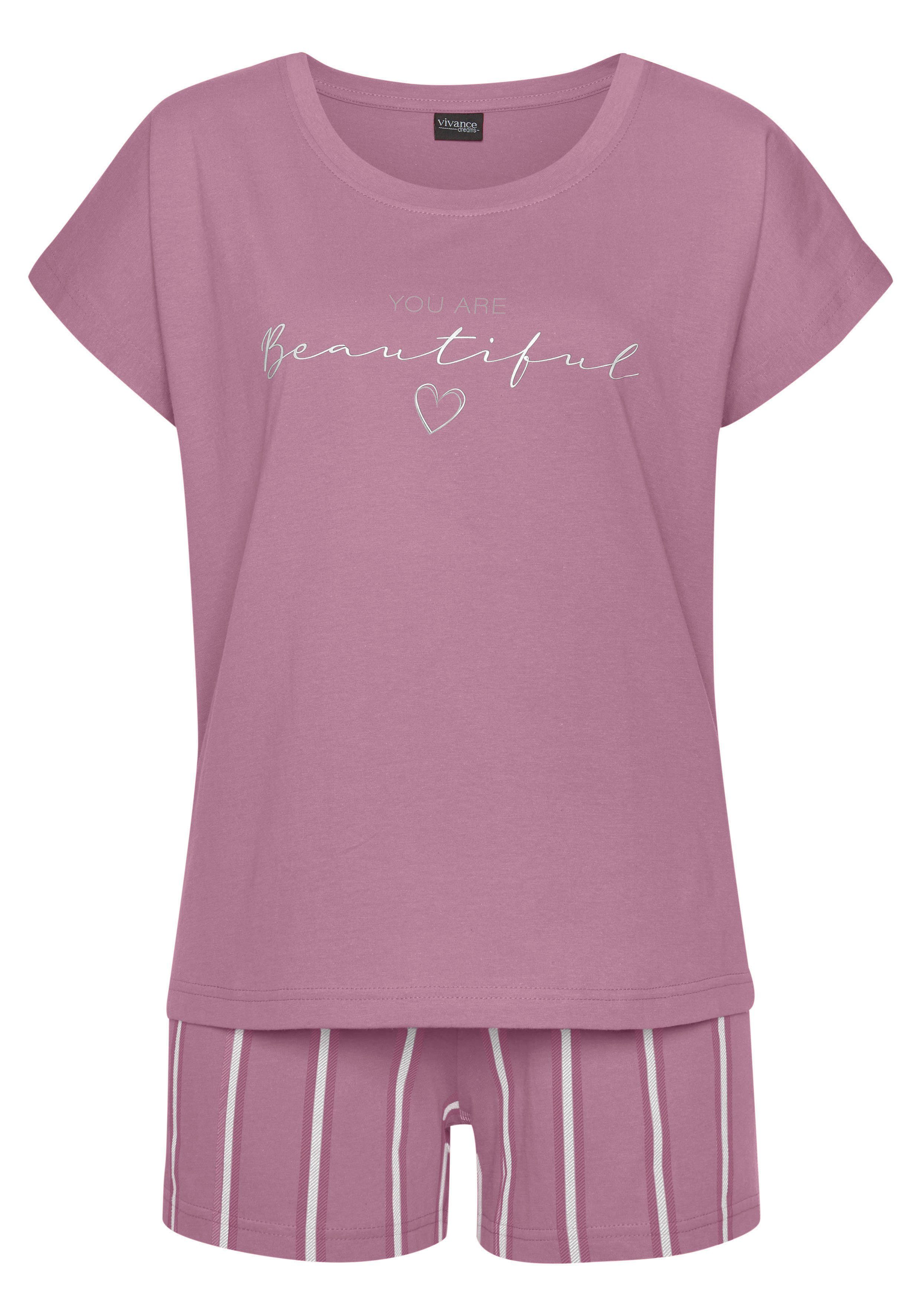 Vivance Dreams Shortama met frontprint (2-delig, 1 stuk)