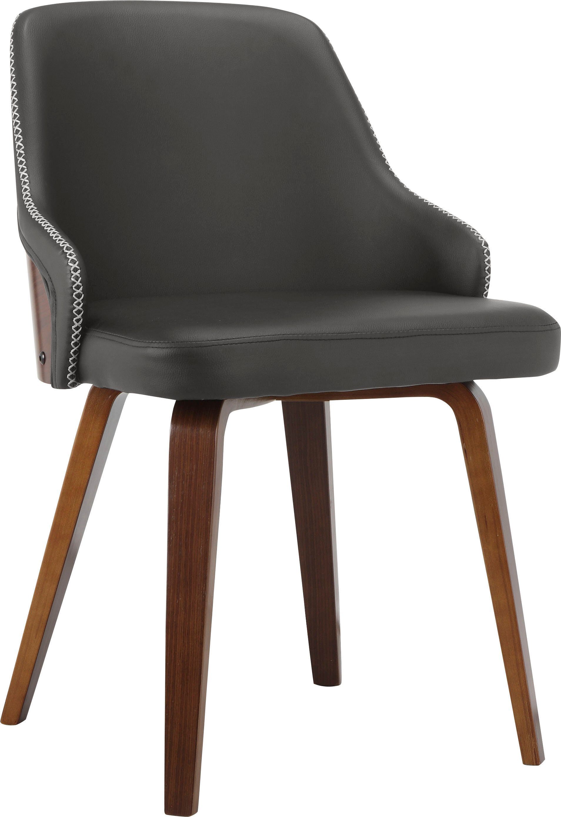 INOSIGN Eetkamerstoel Bojan gemakkelijk te onderhouden imitatieleer, beklede zitting en rugleuning, zithoogte 47 cm (2 stuks) 4 poot stoelen bruin
