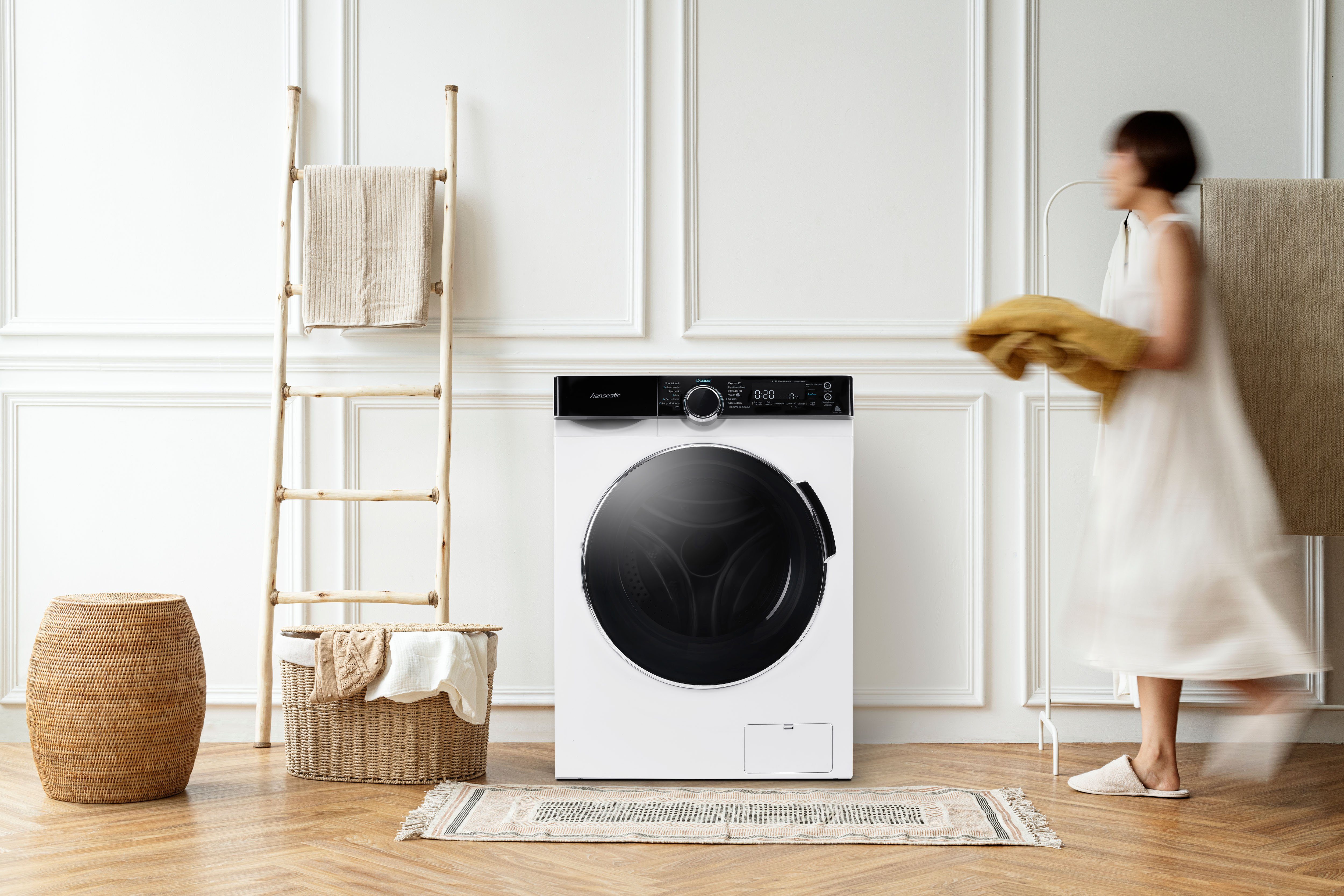 Hanseatic Wasmachine HWMK714A, Automatische dosering, nachtwasprogramma, overloopbeveiliging, stoomoptie