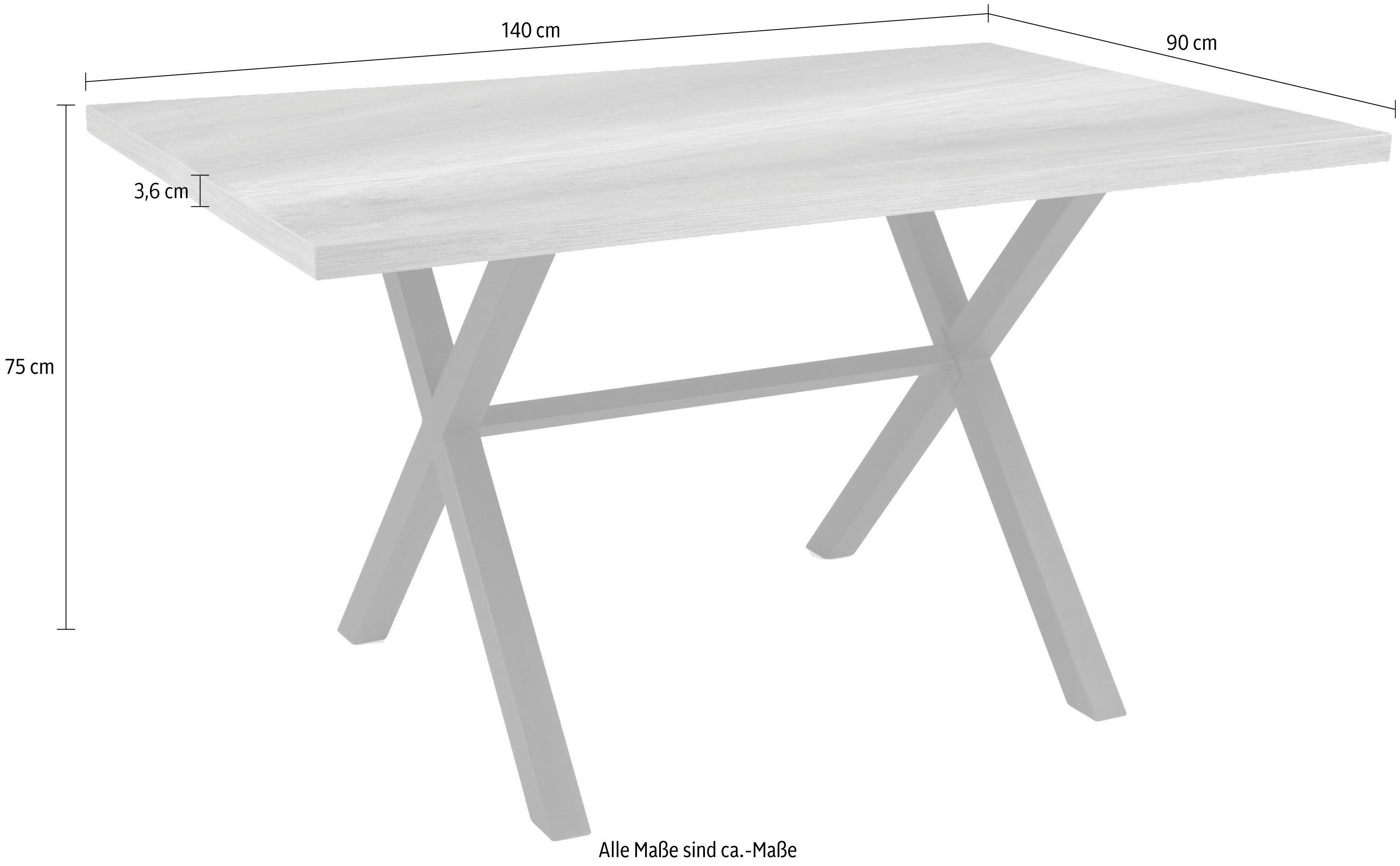 HELA Eettafel BONNY Breedte 140 cm