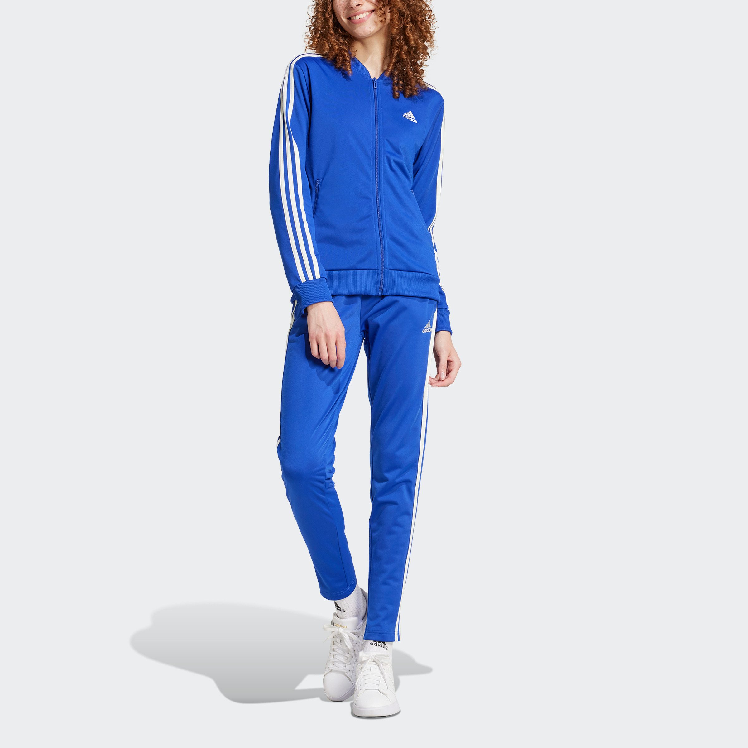 adidas Sportswear Trainingspak W 3S TR TS (2-delig) dames fitness maat XL blauw