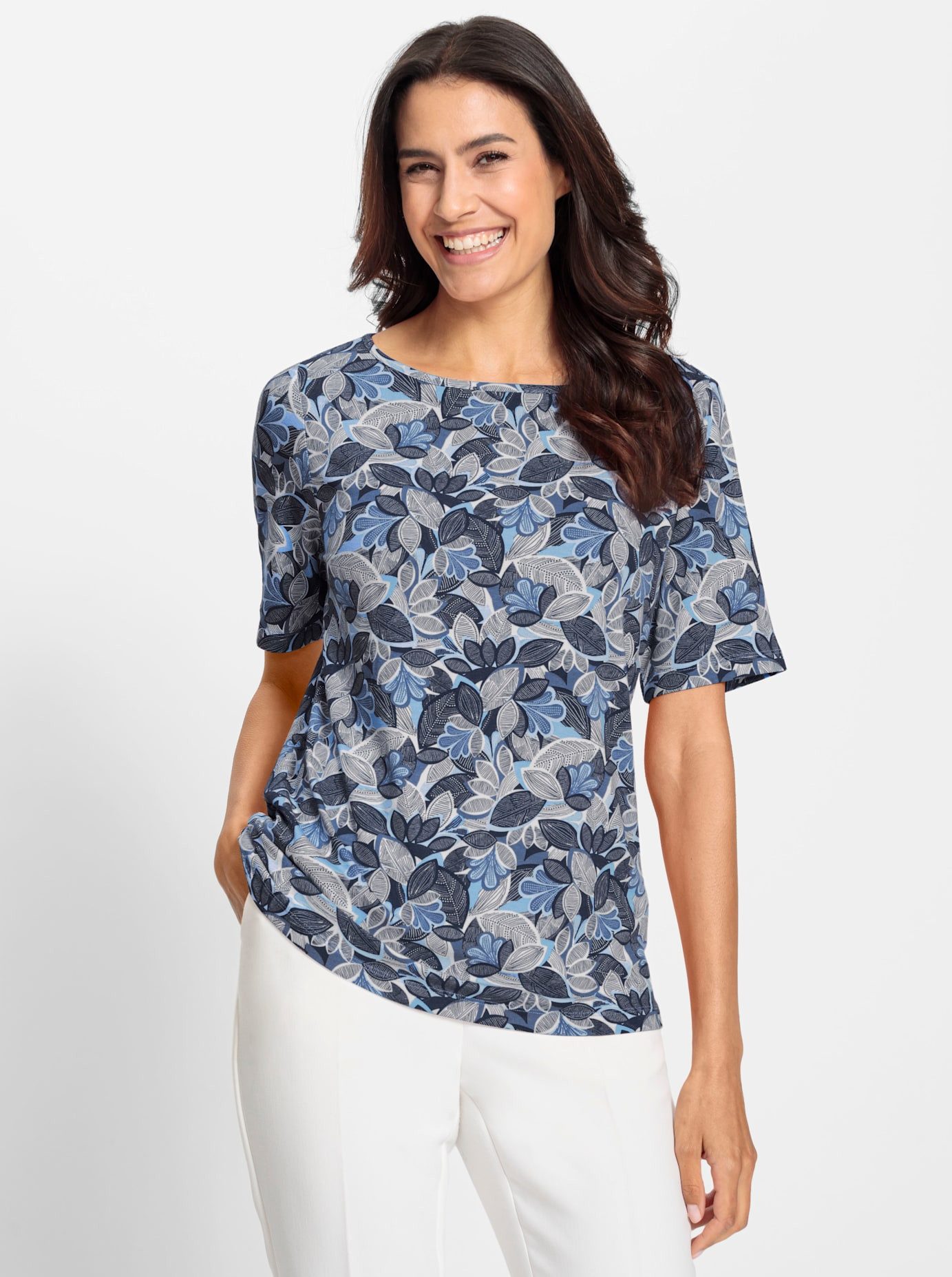 Classic Inspirationen Shirt met print Shirt (1-delig) dames t-shirts maat 50 blauw