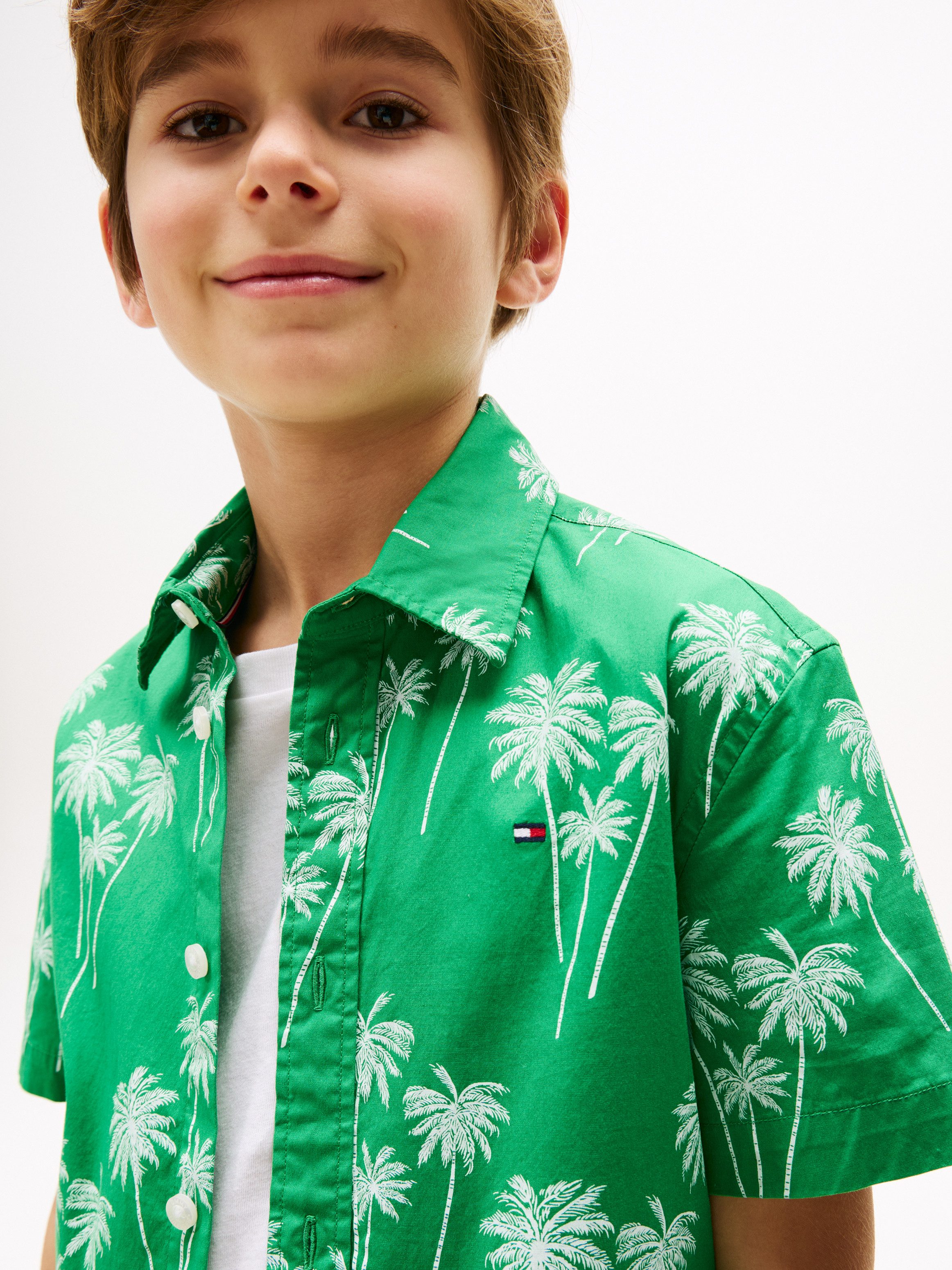 Tommy Hilfiger Shirt met korte mouwen STRETCH POPLIN PRINTED SHIRT SS