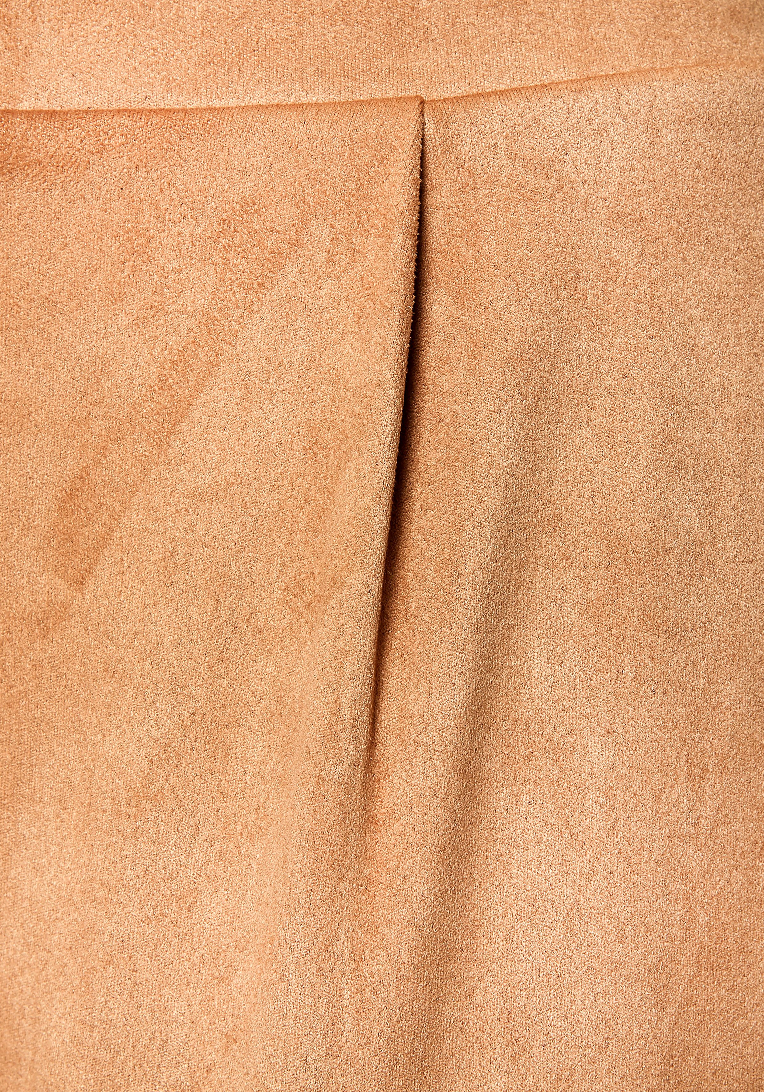 Lascana Comfortbroek van imitatie-suède met zakken, comfortabele stofbroek, elastische tailleband