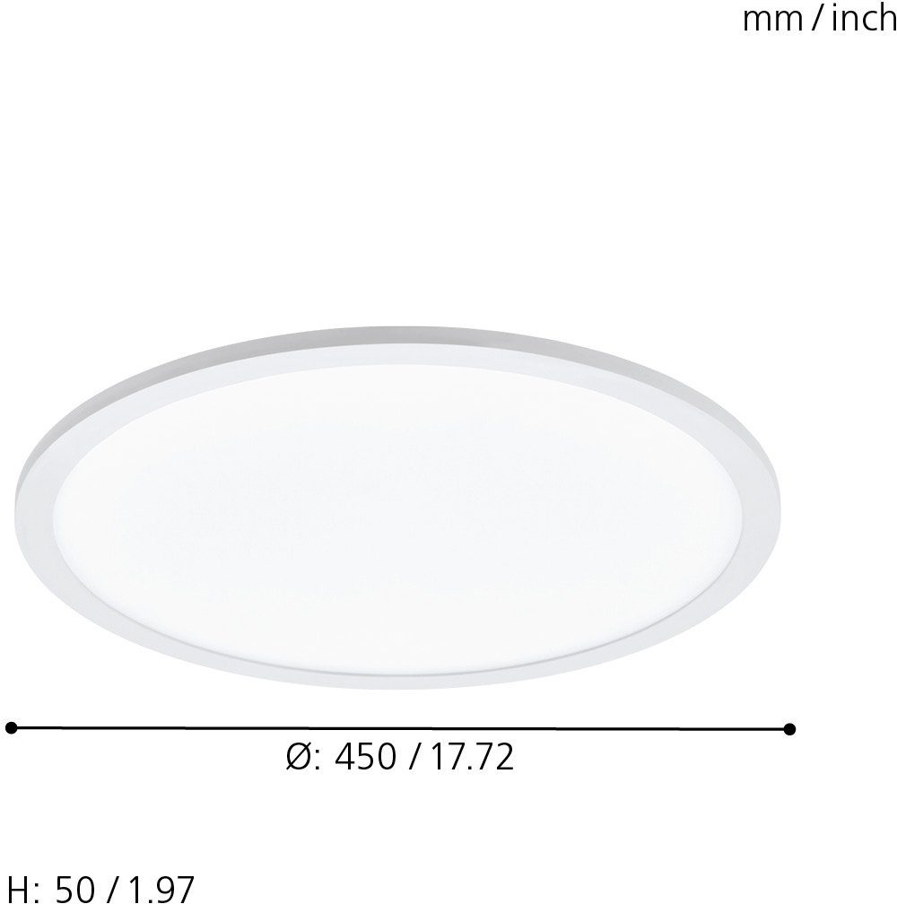 EGLO Plafondlamp SARSINA-C EGLO CONNECT, bediening via app + afstandsbediening, BLE, CCT, RGB (1 stuk)