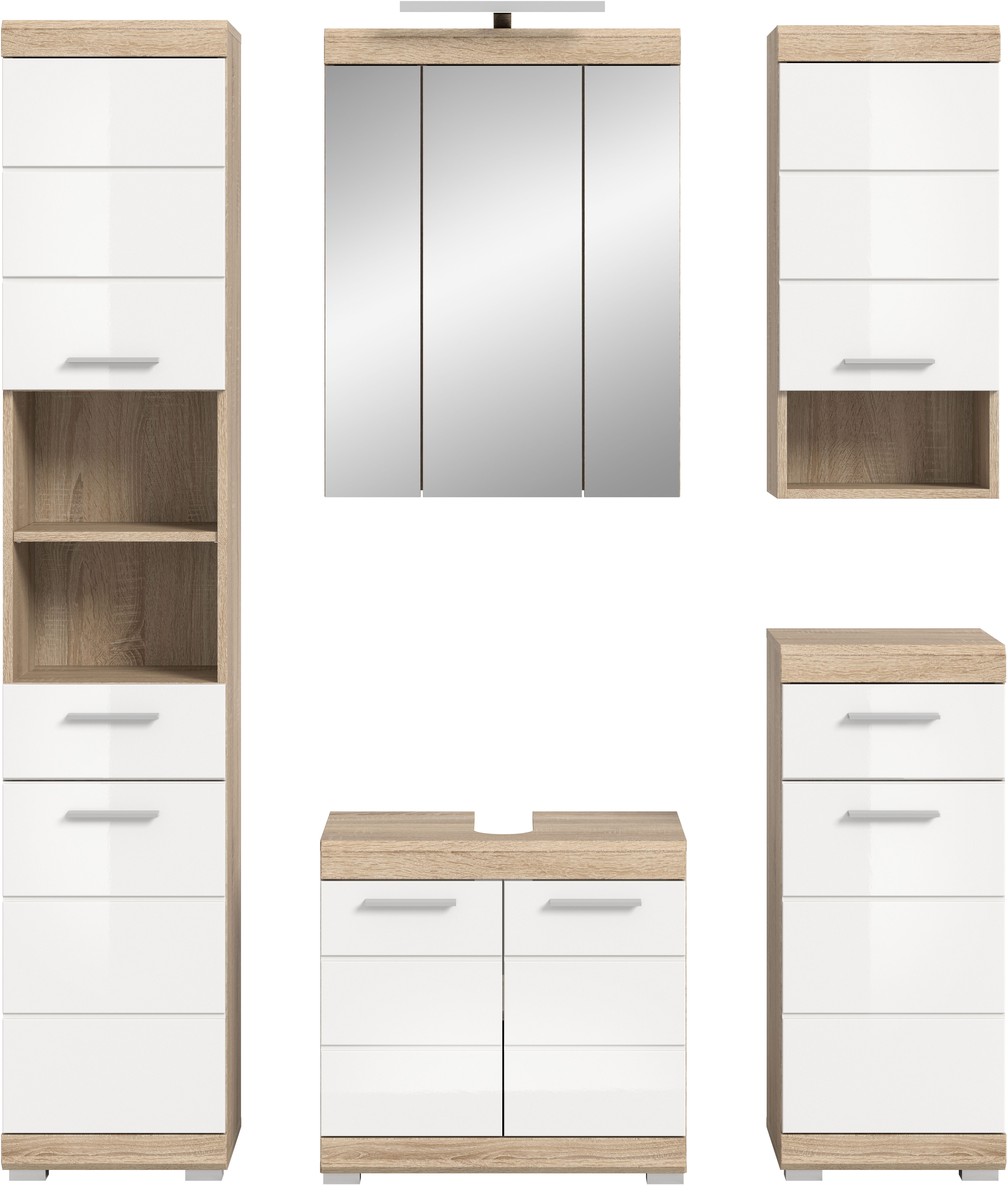 INOSIGN Badkamerserie Siena, 5-delig, inclusief LED-verlichting, bestaande uit: (set, 5-delig)