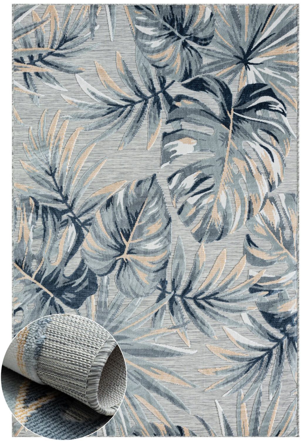 Myflair Möbel & Accessoires Vloerkleed Sol voorraadopruiming Bladerenmotief, hoog-laag effect, geschikt voor buiten, balkon, terras