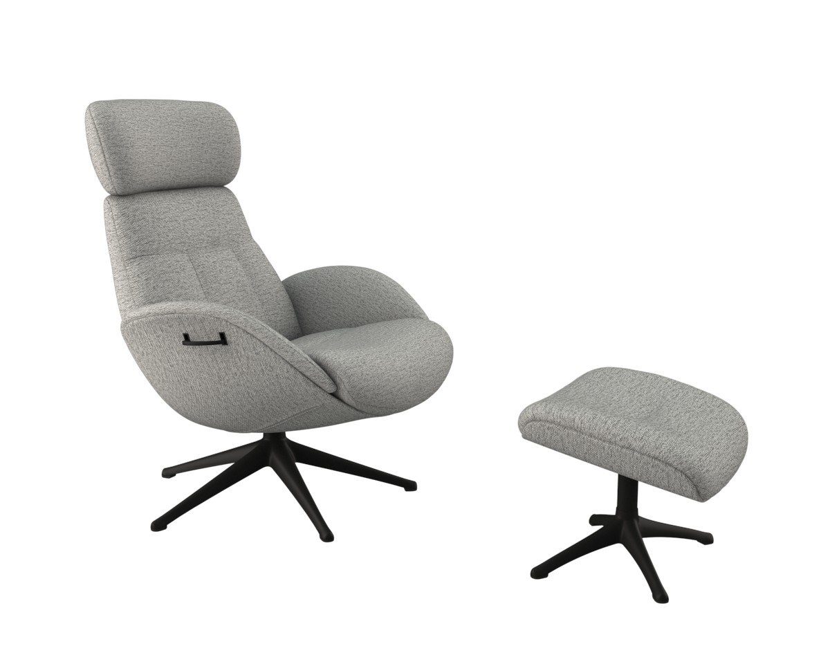 FLEXLUX Relaxfauteuil Relaxchairs Elegant Eersteklas comfort, rug- en hoofdsteunverstelling, draaibaar, zwarte voet