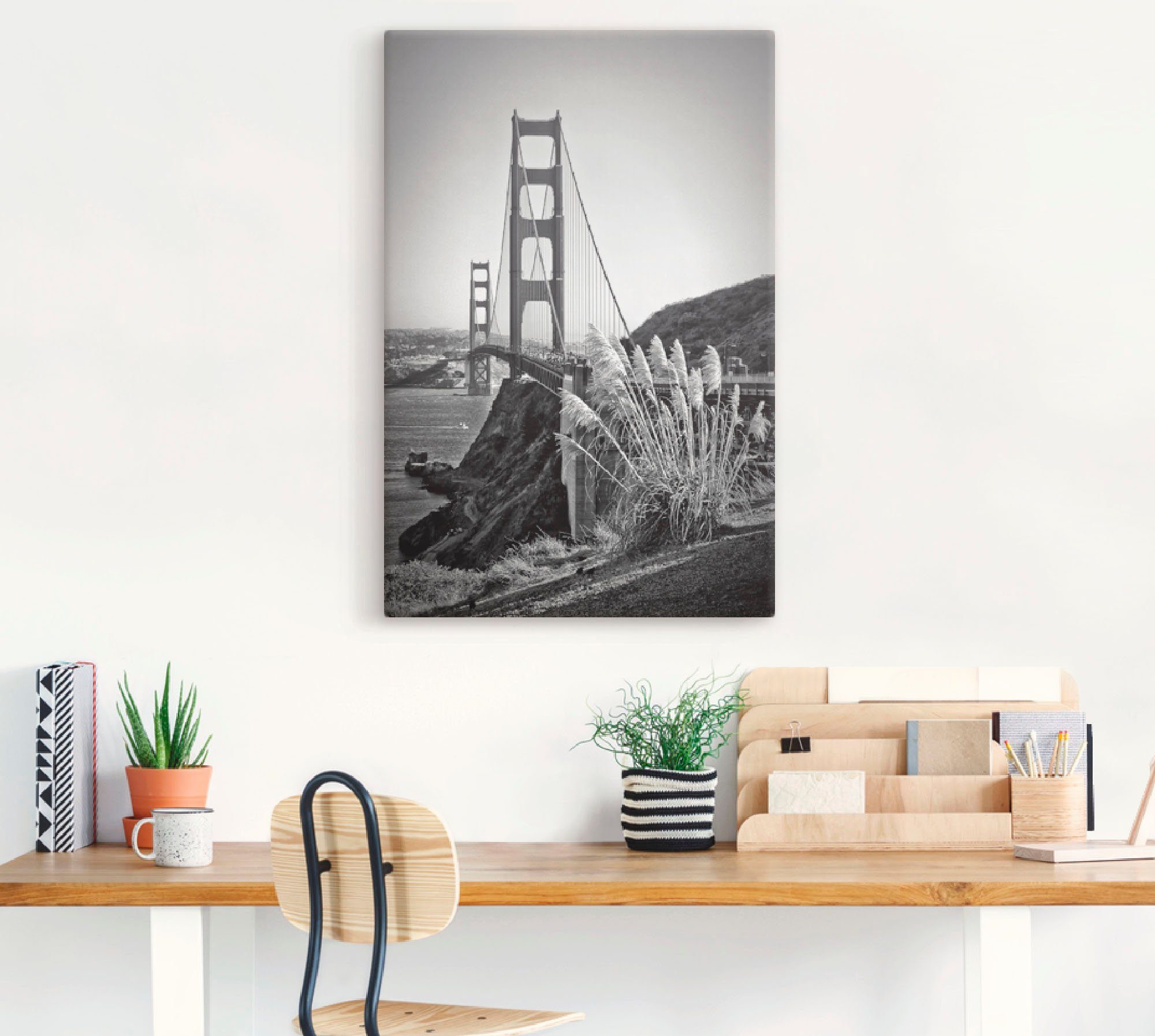 Artland Artprint San Francisco Golden Gate Bridge als artprint op linnen, poster in verschillende formaten maten