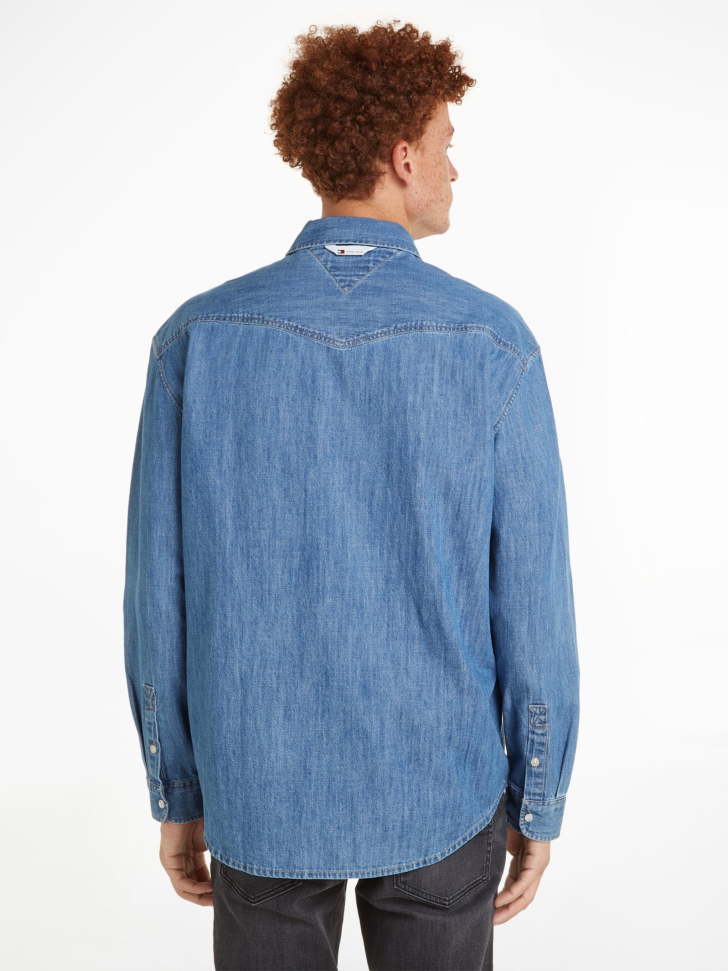 TOMMY Jeans overhemd TJM RLX WESTERN DENIM SHIRT