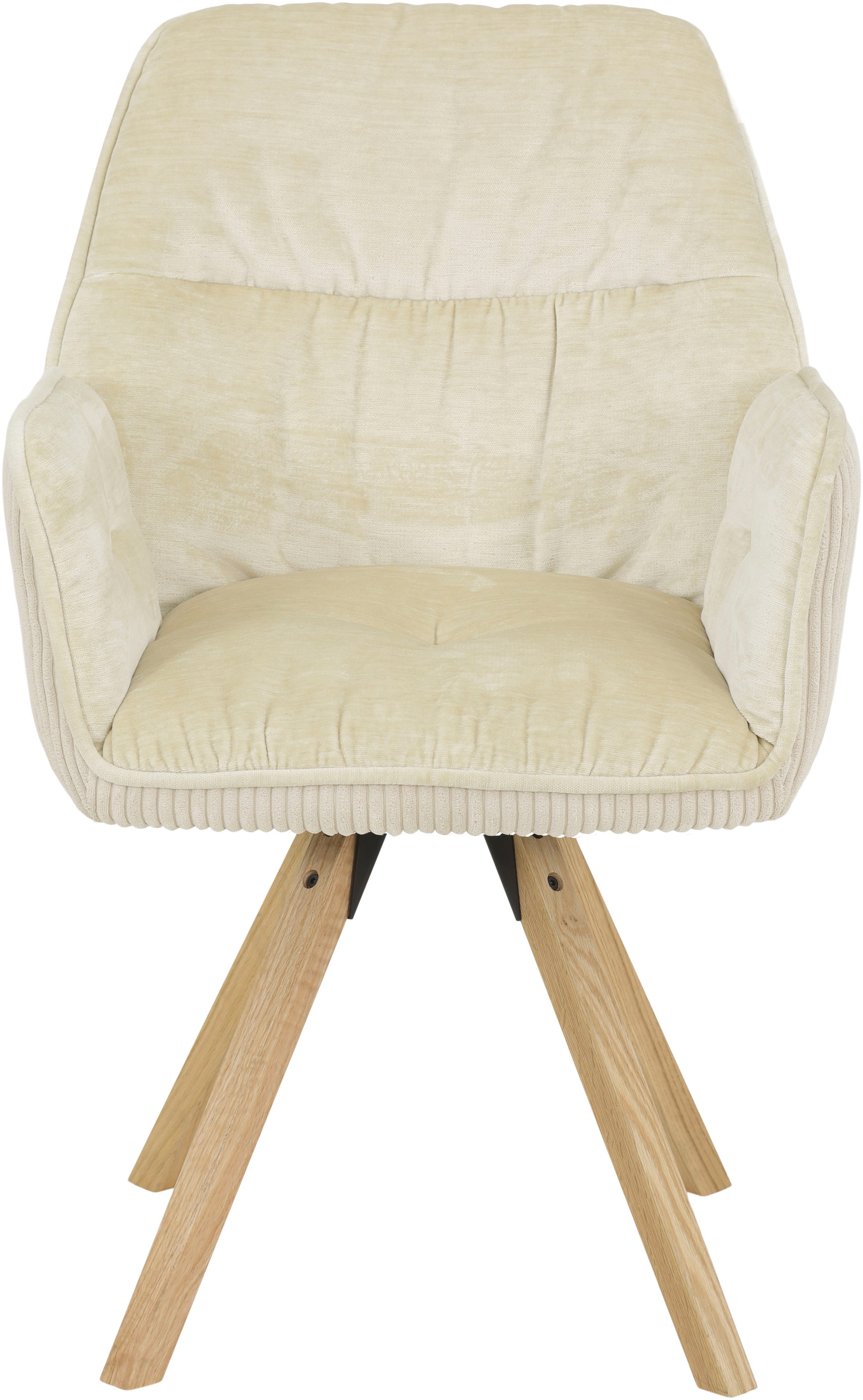 HELA Eetkamerstoel BEATRIX Auto-return 270°, frame massief hout, materiaalcombinatie (set, 2 stuks)