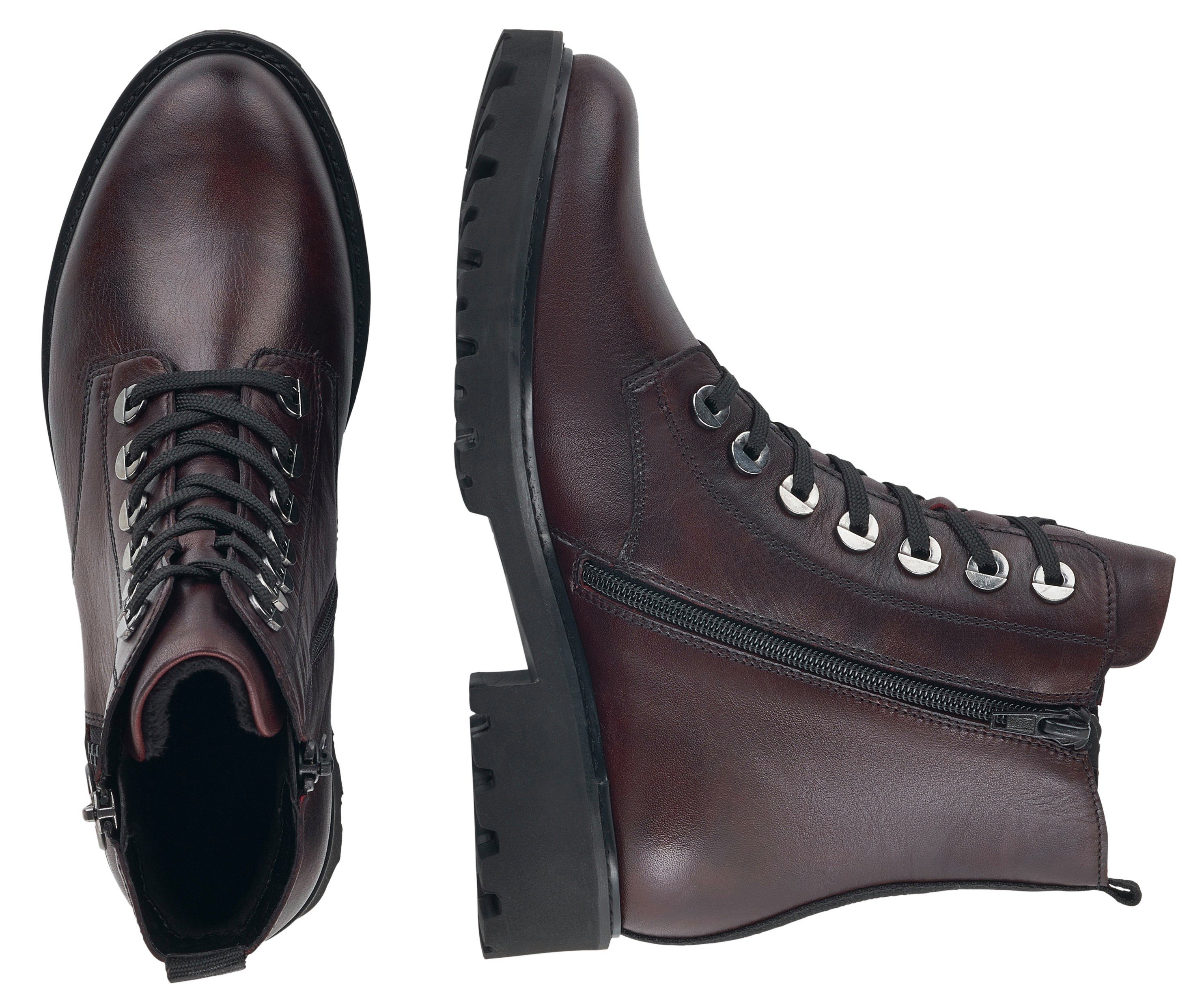 Remonte Veterlaarsjes blokhak, laarsjes, veterschoenen, flats in used look