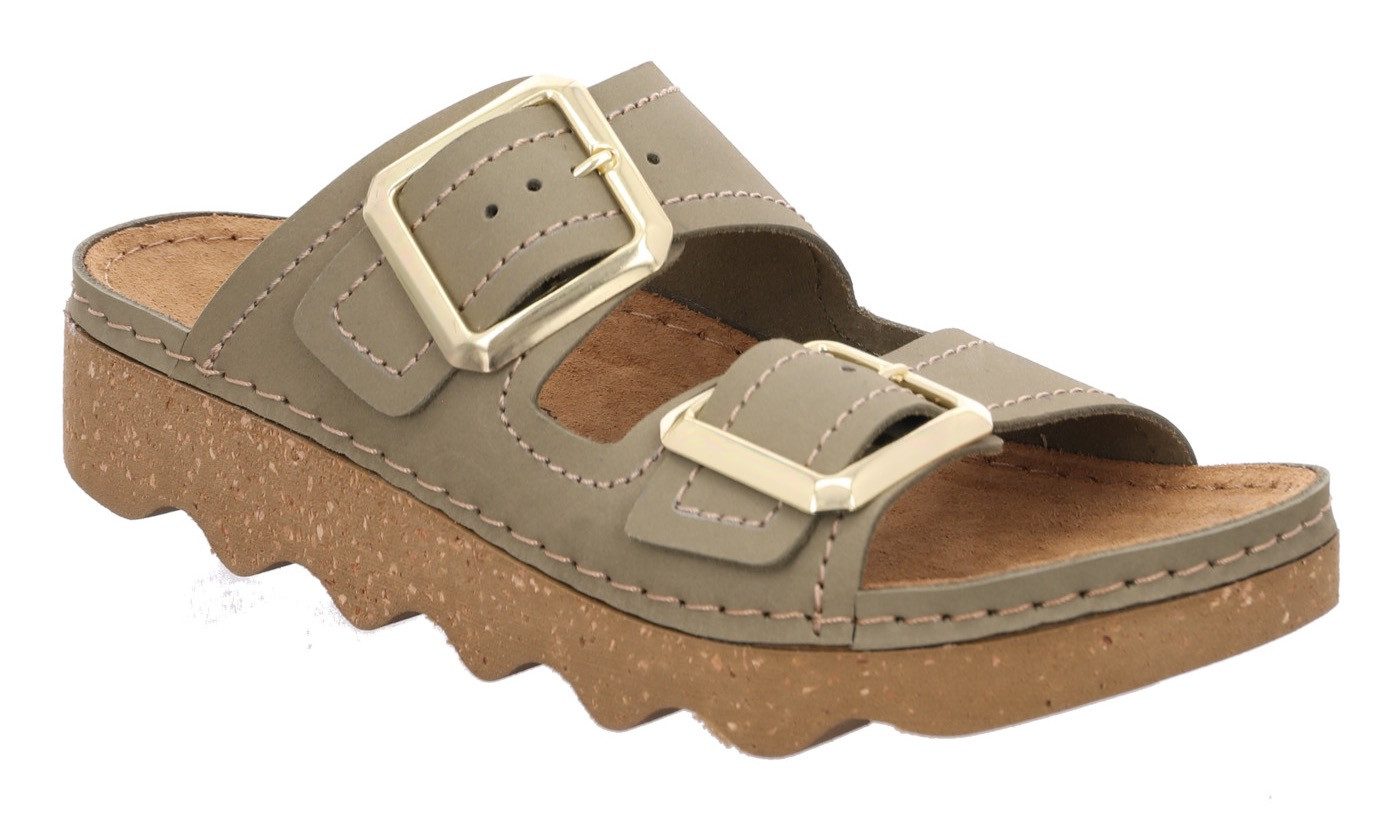 Rohde Slippers Foggia Zomerschoen, huisschoen, strandschoen, slippers met zacht voetbed dames sandaaltjes maat 37 groen