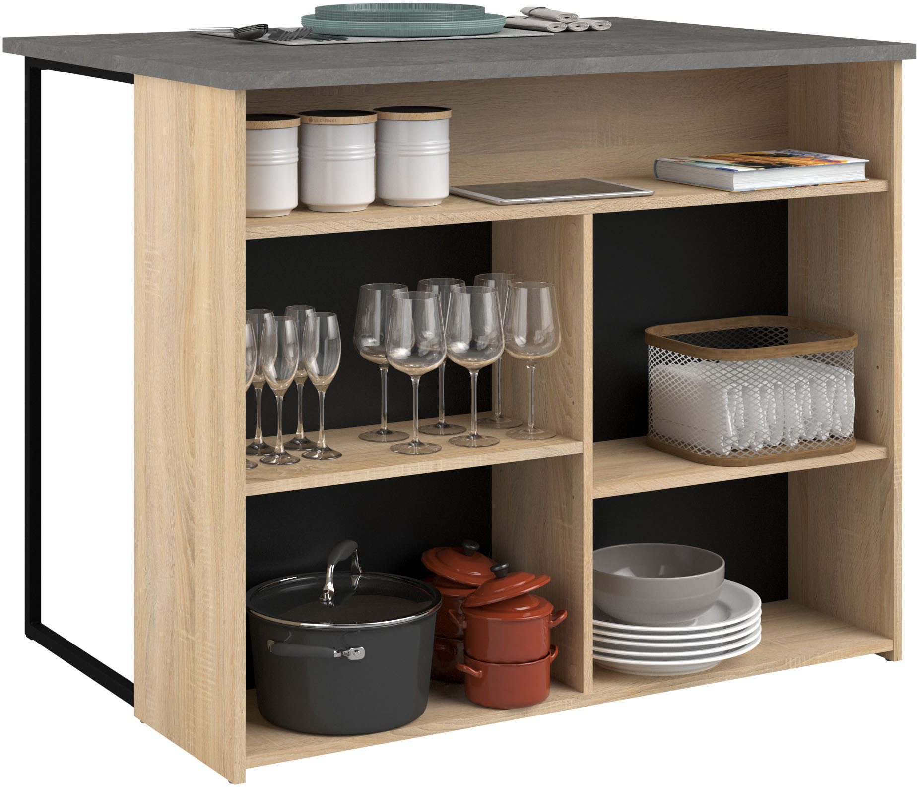 Parisot Kastenset Fumay veel opbergruimte, kabeldoorvoer (set, 2-delig)
