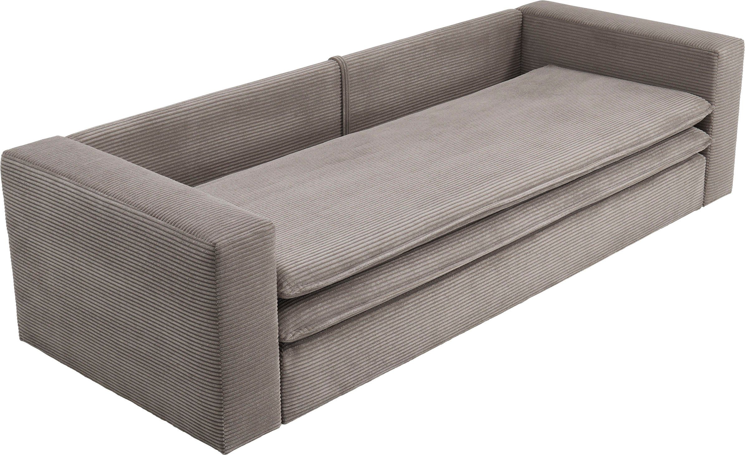 Places of Style Zithoek PIAGGE 3-zitsbank met slaapfunctie en loveseat-hocker als set (2-delig)