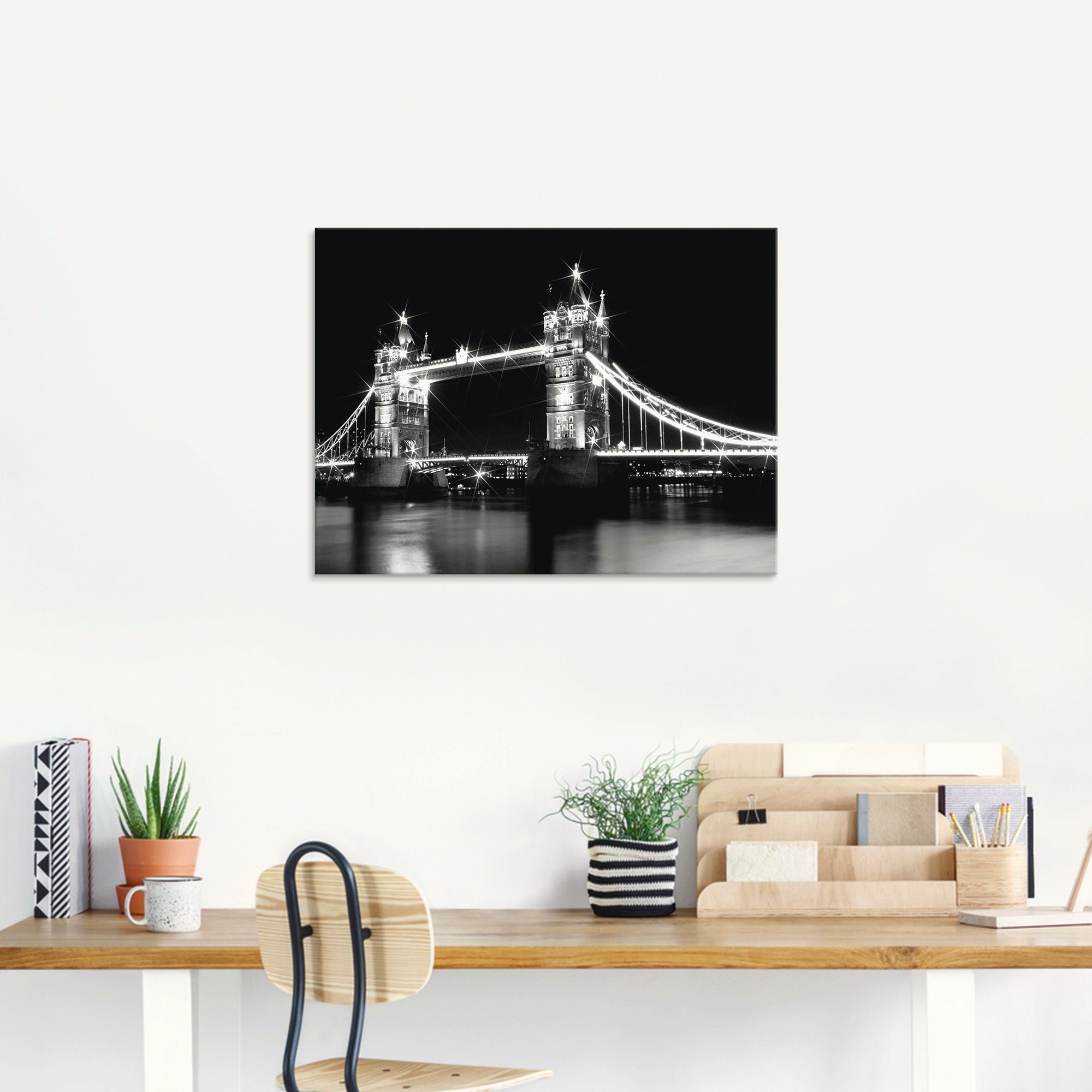 Artland Print op glas Tower Bridge Londen in verschillende maten