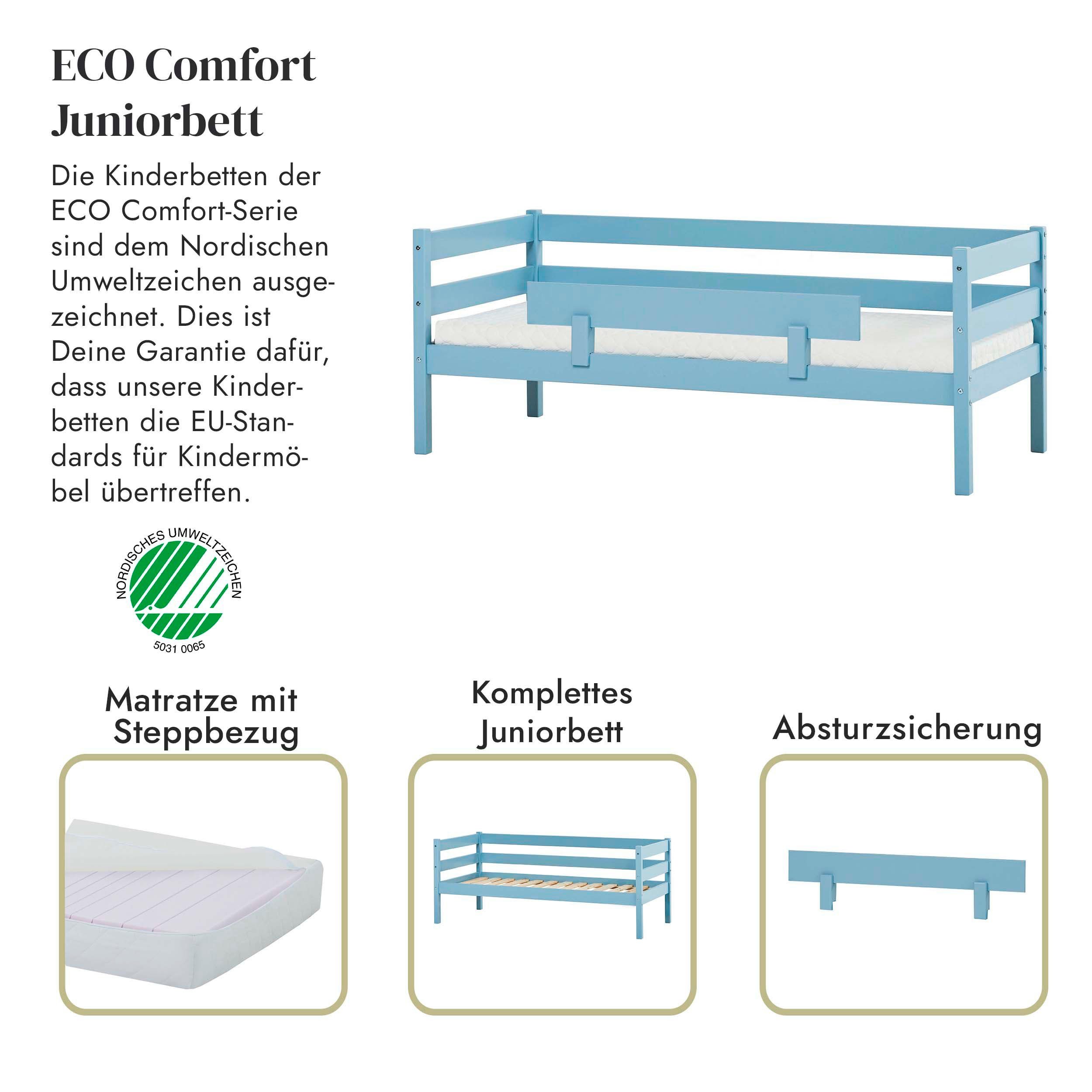Hoppekids 1-persoonsledikant ECO Comfort kinderbed, massief grenenhout, tienerbed inclusief lattenbodem (set)