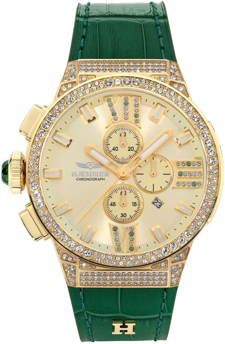 HAEMMER GERMANY Chronograaf GETTY, E-038 Quartzhorloge, dameshorloge, datum, stopwatchfunctie,...