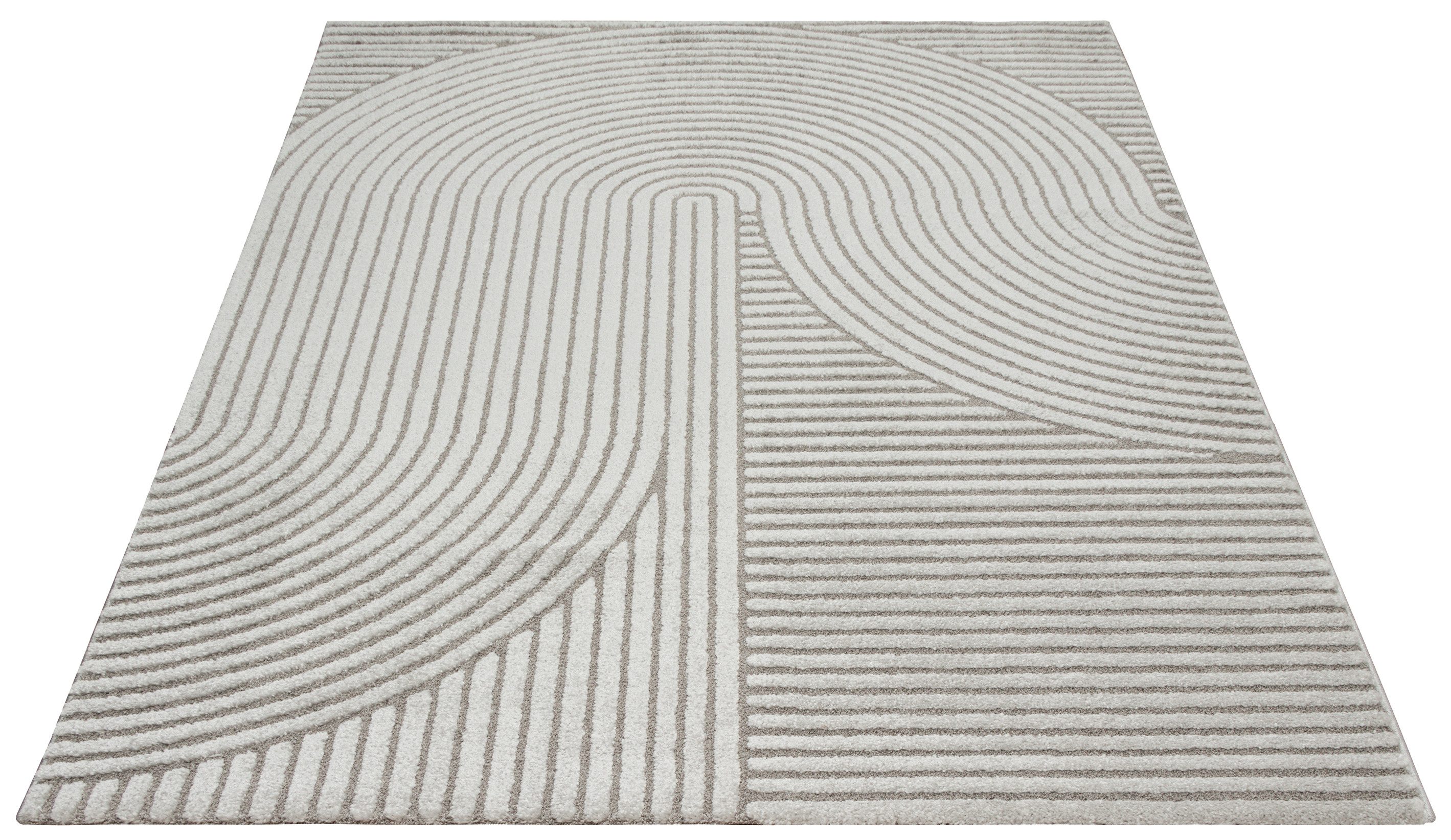 merinos Vloerkleed Elio moderne kortpolige tapijt met hoog-laag effect, 3d effect