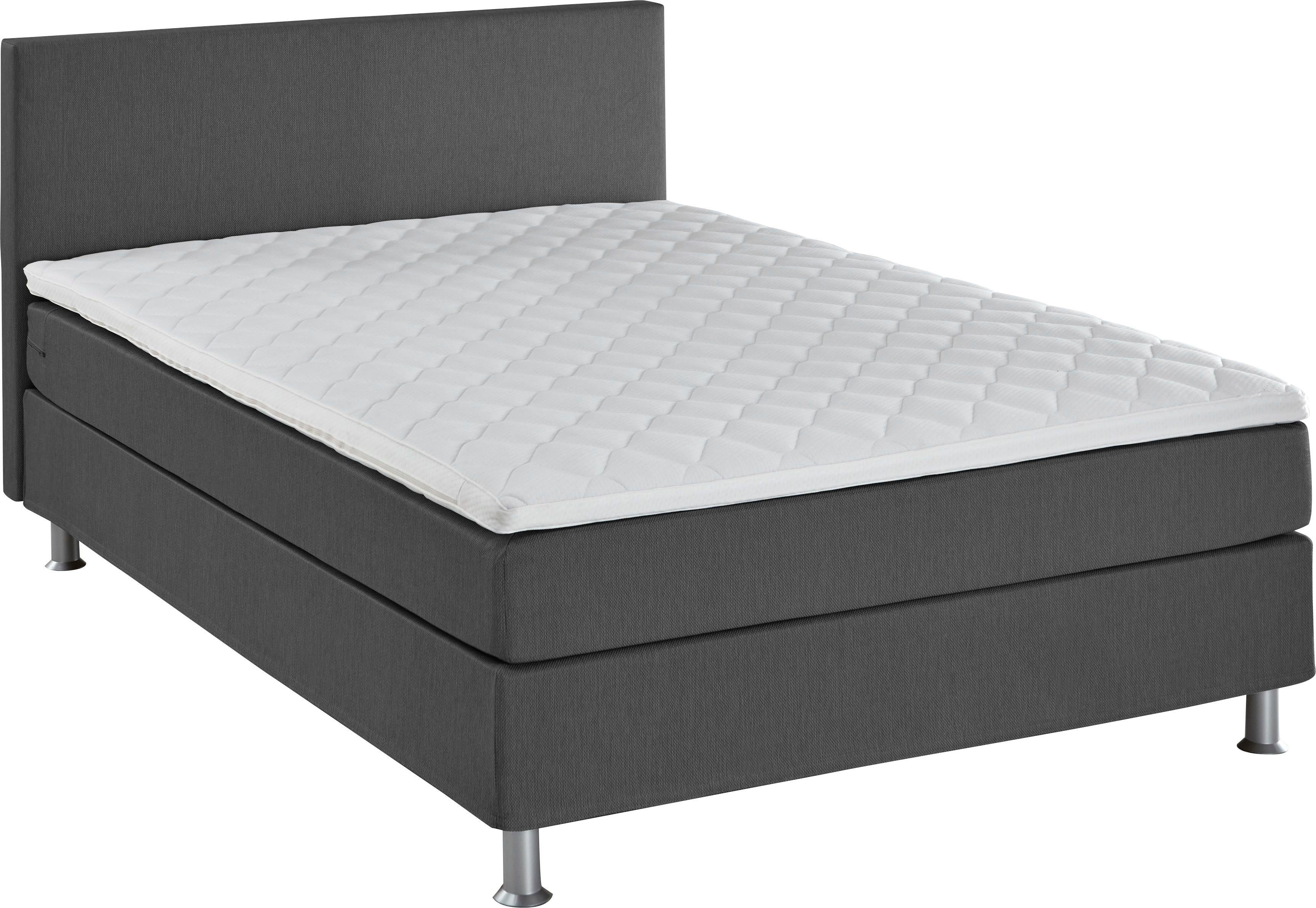 ATLANTIC home collection Boxspring Edison inclusief bonell-binnenveringsmatras en topmatras boxsprings grijs