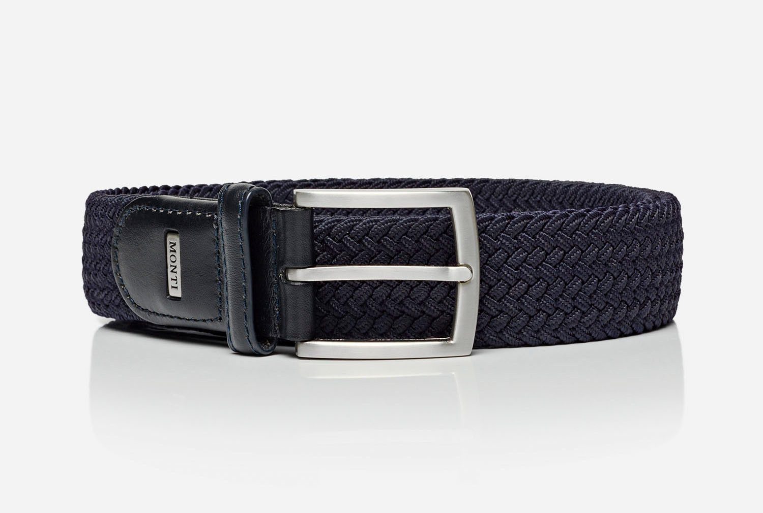 MONTI Gevlochten riem Hamburg 3,5 cm breed, elastische vlechtriem, casual-business-sportief