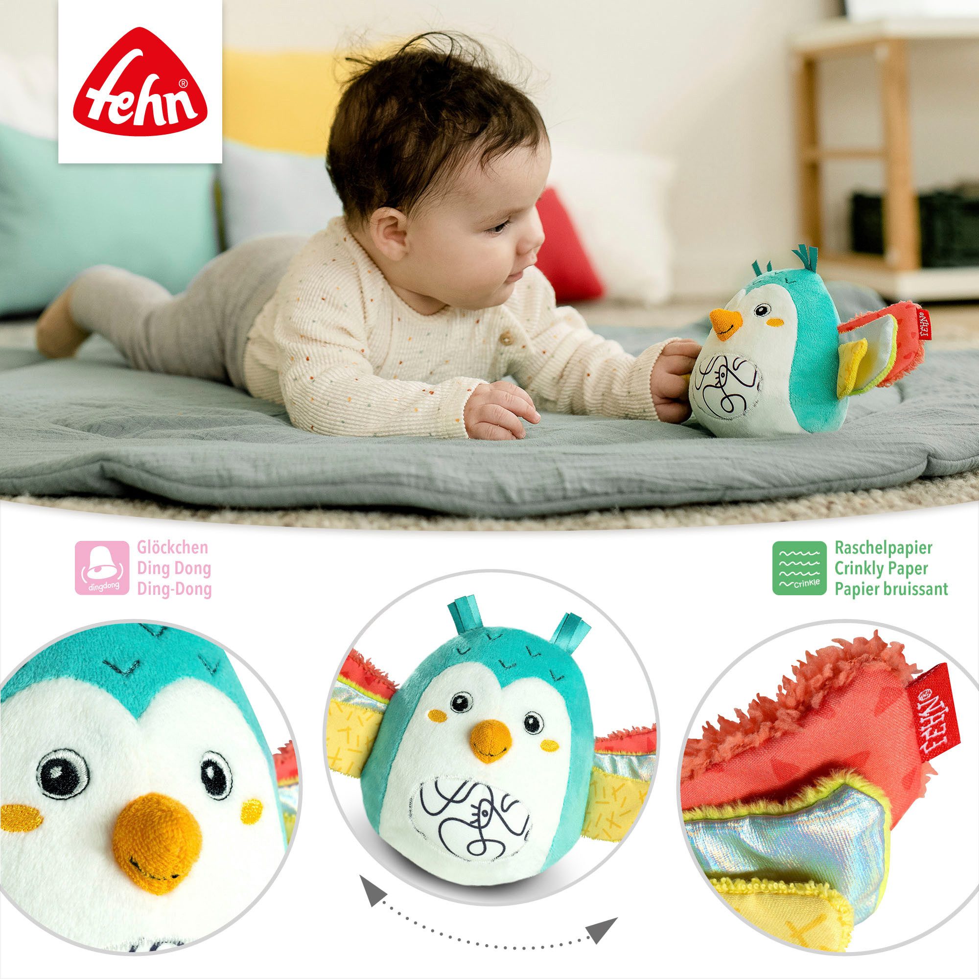 Fehn Grijpspeeltje DoBabyDoo, staande uil