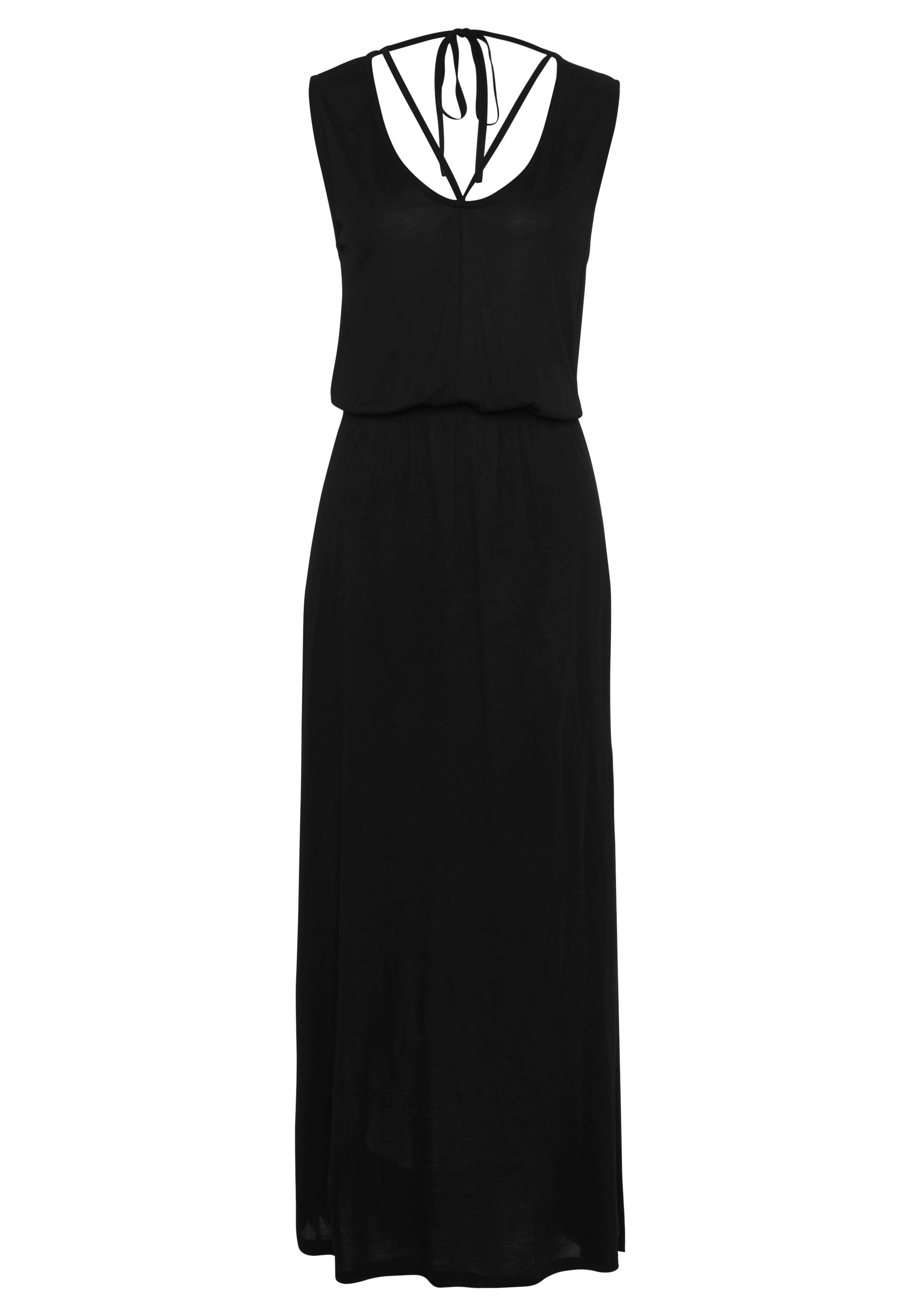 Buffalo Maxi-jurk met sierbandjes en split, zomerjurk, strandjurk