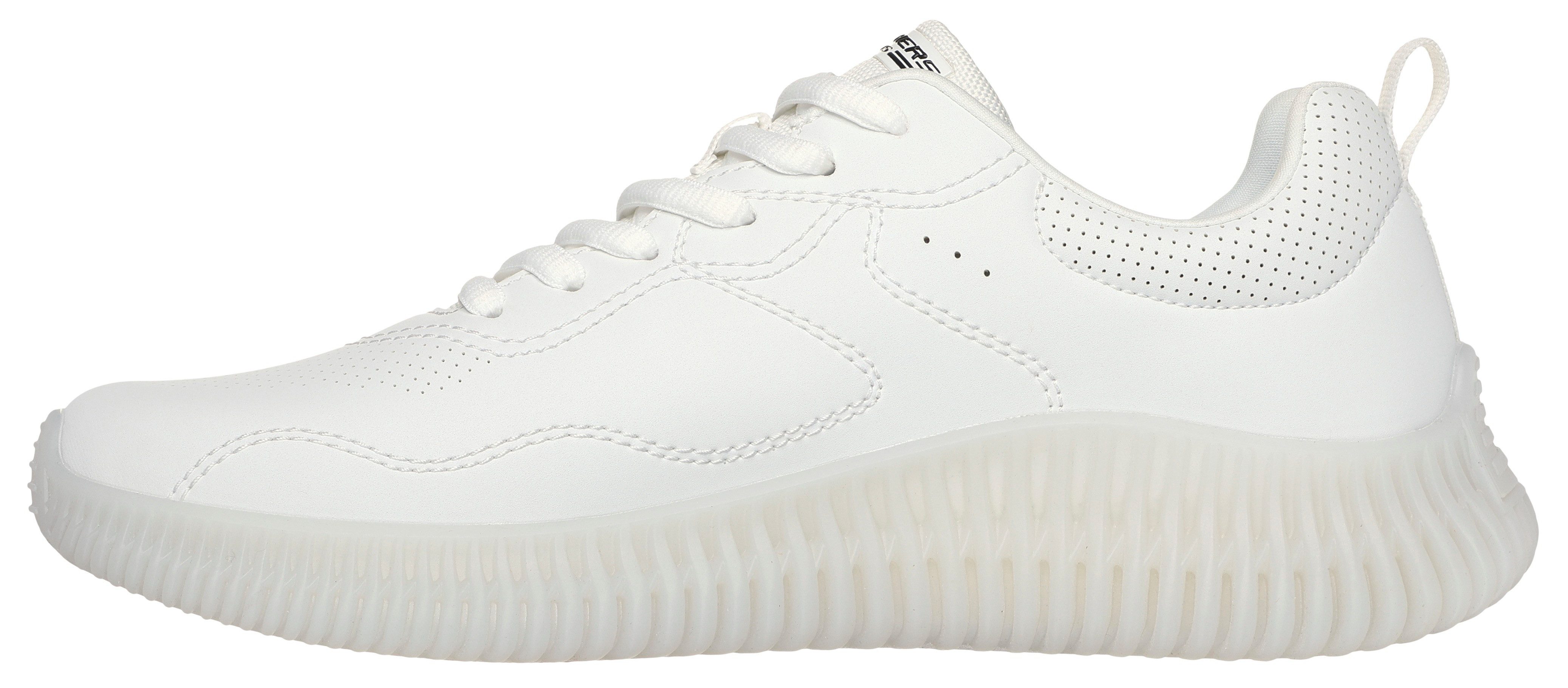 Skechers Sneakers BOBS GEO-HOW DEBONAIR vrijetijdsschoen, lage schoen, veterschoen in monochrome look